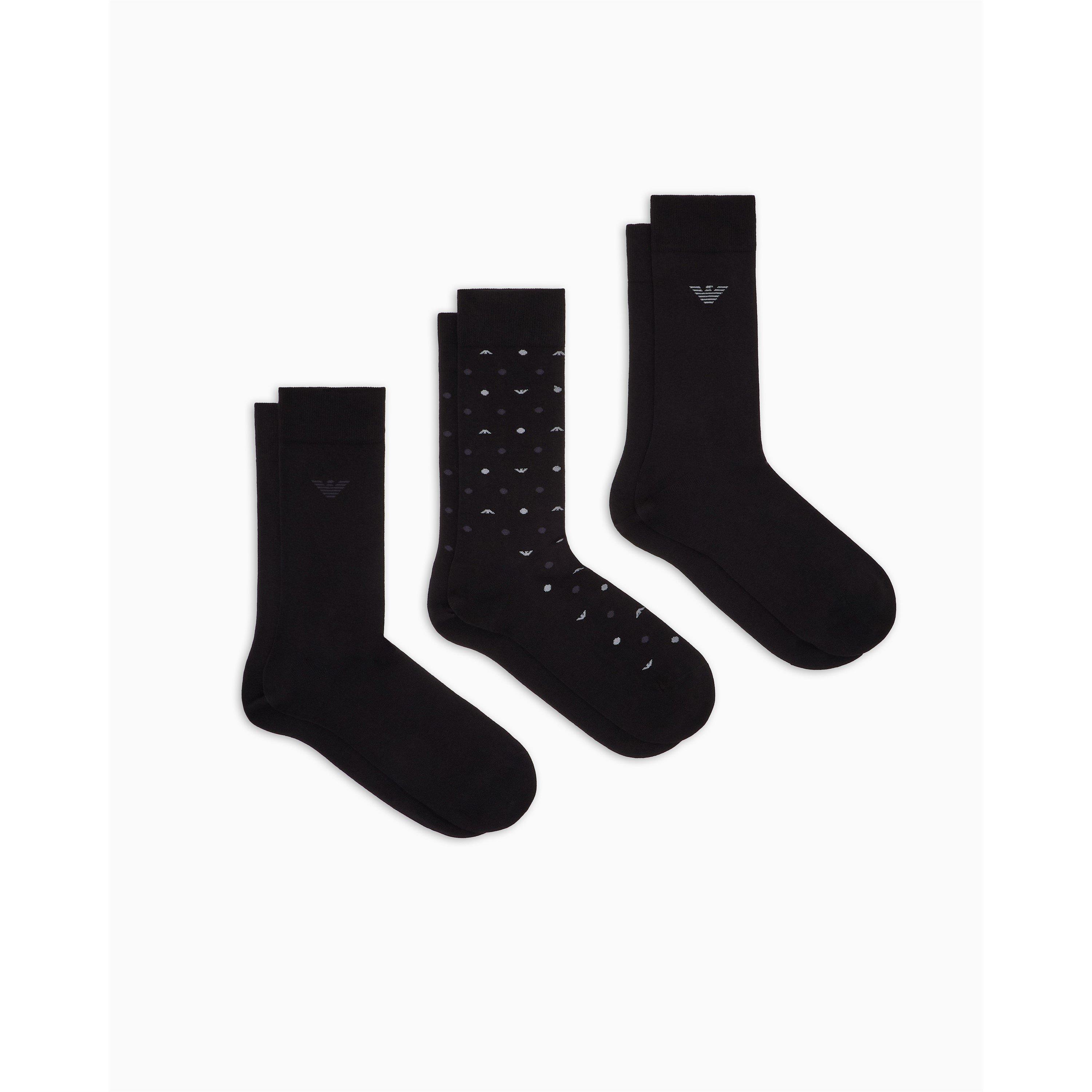 Emporio Armani Men's Eagle/Blk/Blk Crew Socks