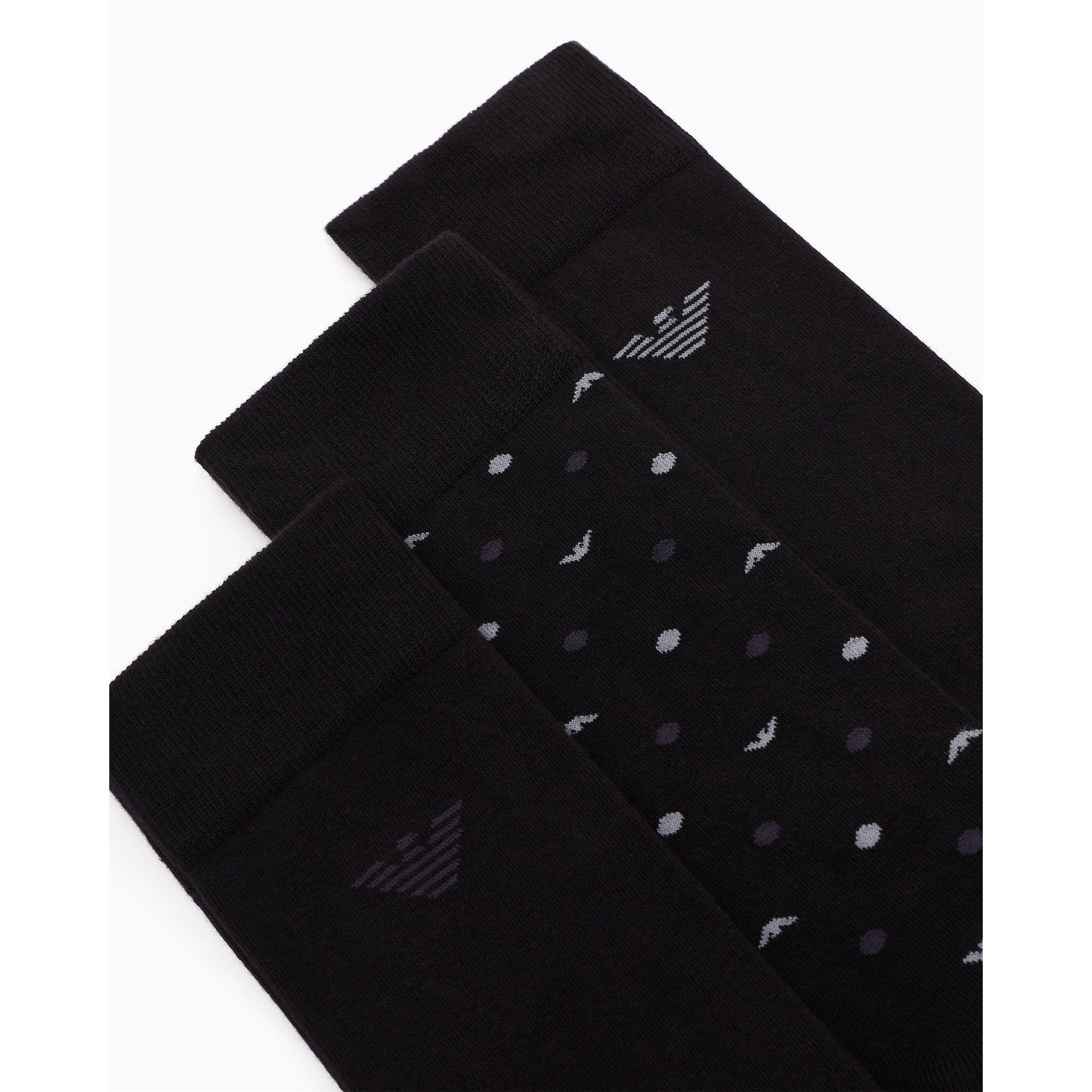 Eagle/Blk/Blk - Emporio Armani - Men's Crew Socks Set - 2