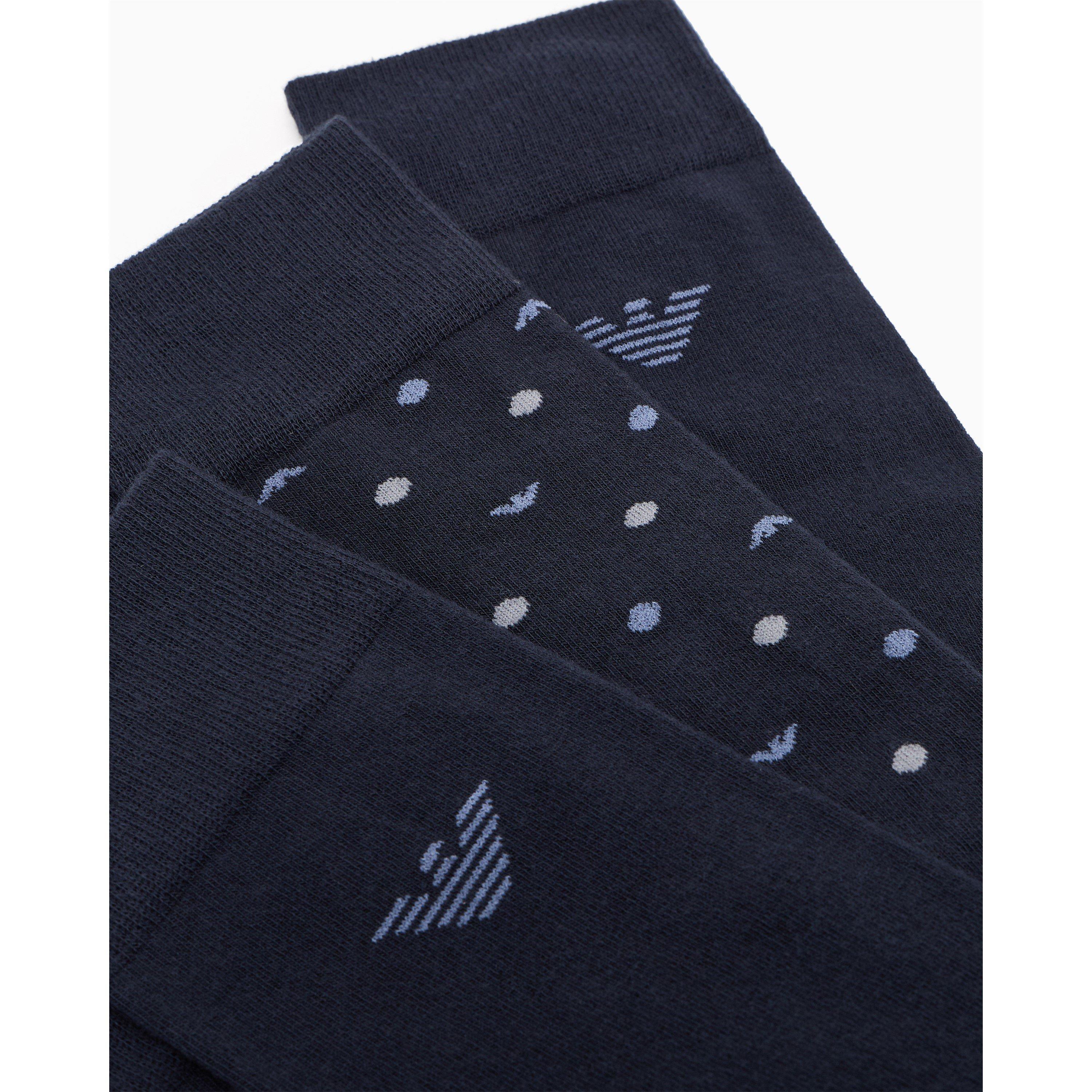 Eagle/Blu/Blu - Emporio Armani - Men's Crew Socks Set - 2