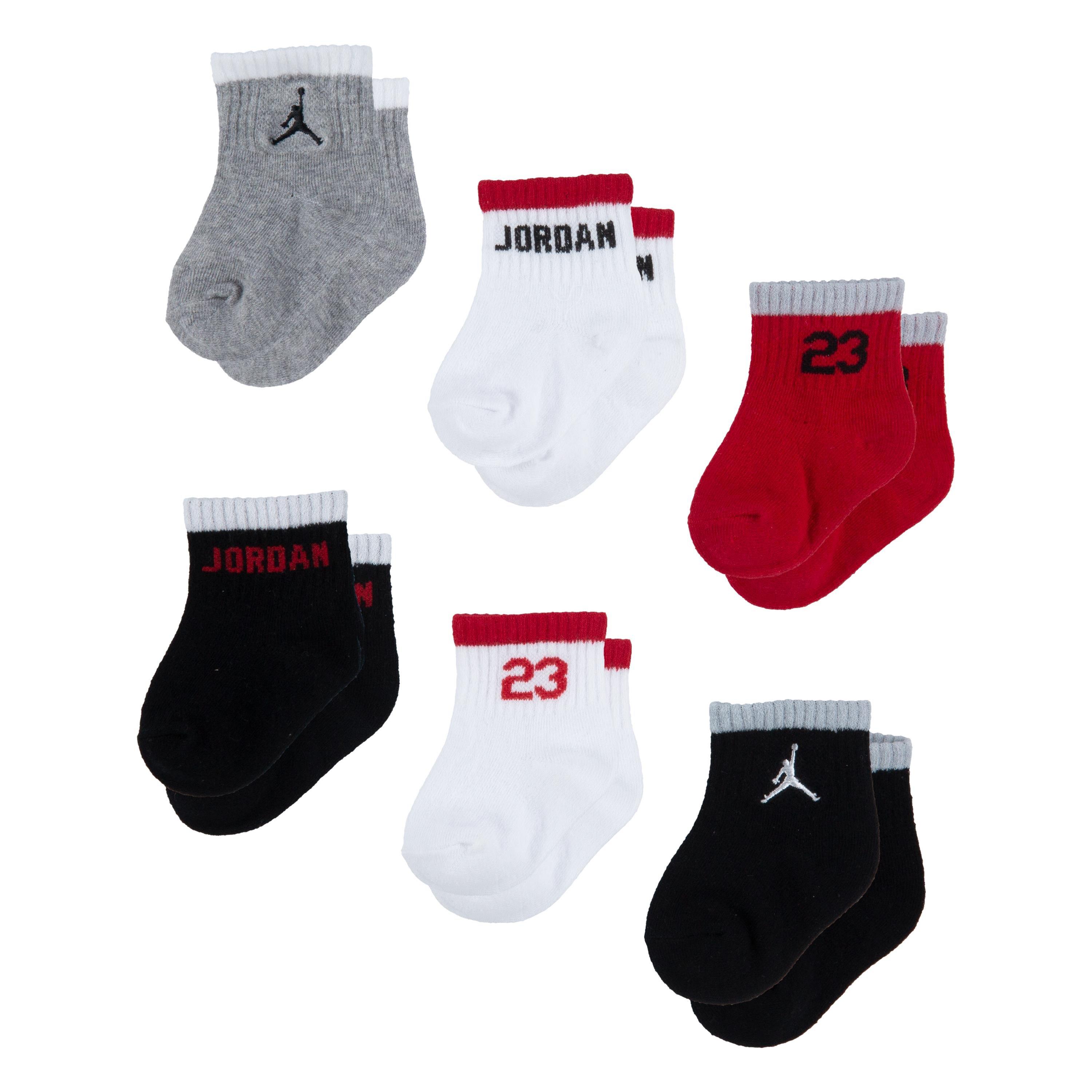 Gym Red - Air Jordan - 6 Pack Mixed Ankle Socks Baby Boys - 2