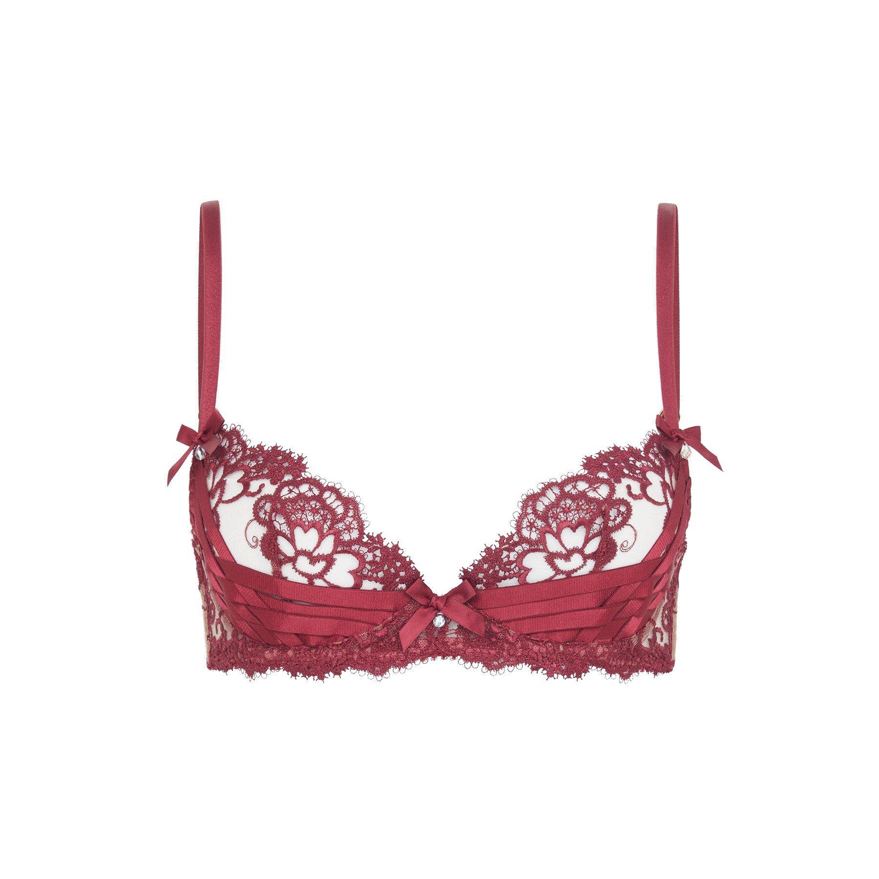 Burgundy - Agent Provocateur - DIONI Plunge Underwired Bra - 3