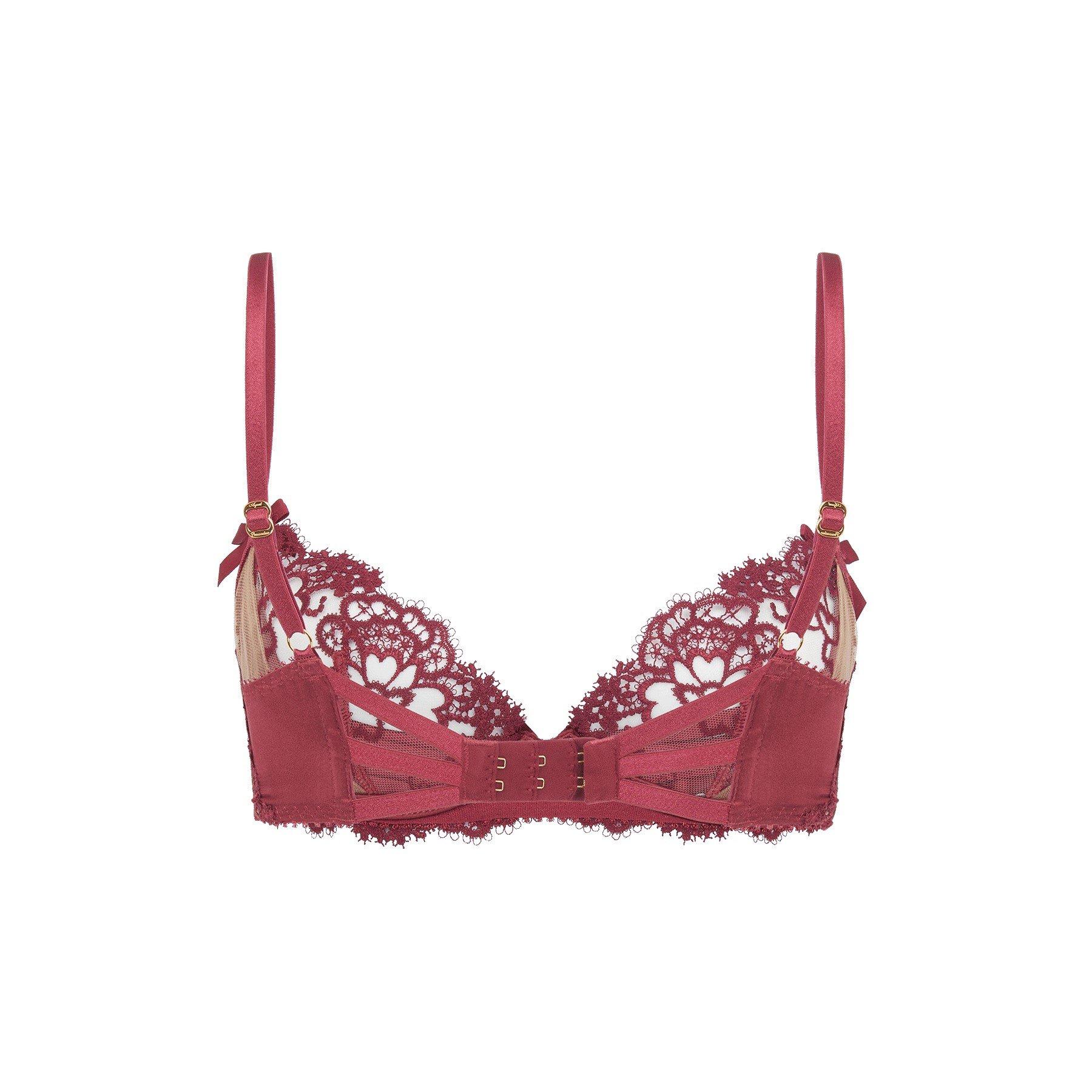 Burgundy - Agent Provocateur - DIONI Plunge Underwired Bra - 4