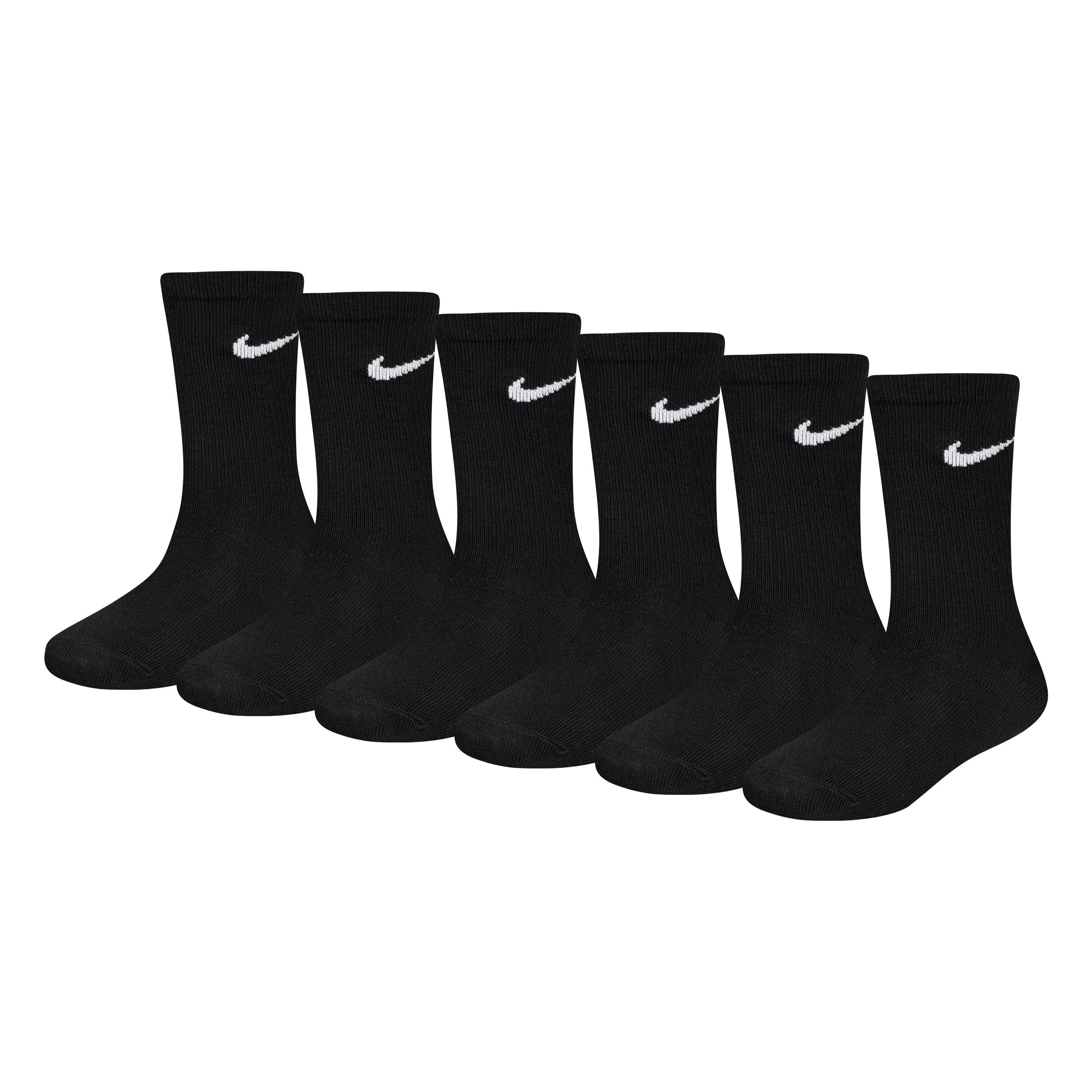 Nike  Infant 6 Pack Of Crew Socks Infants - Black - 6.5-9.5