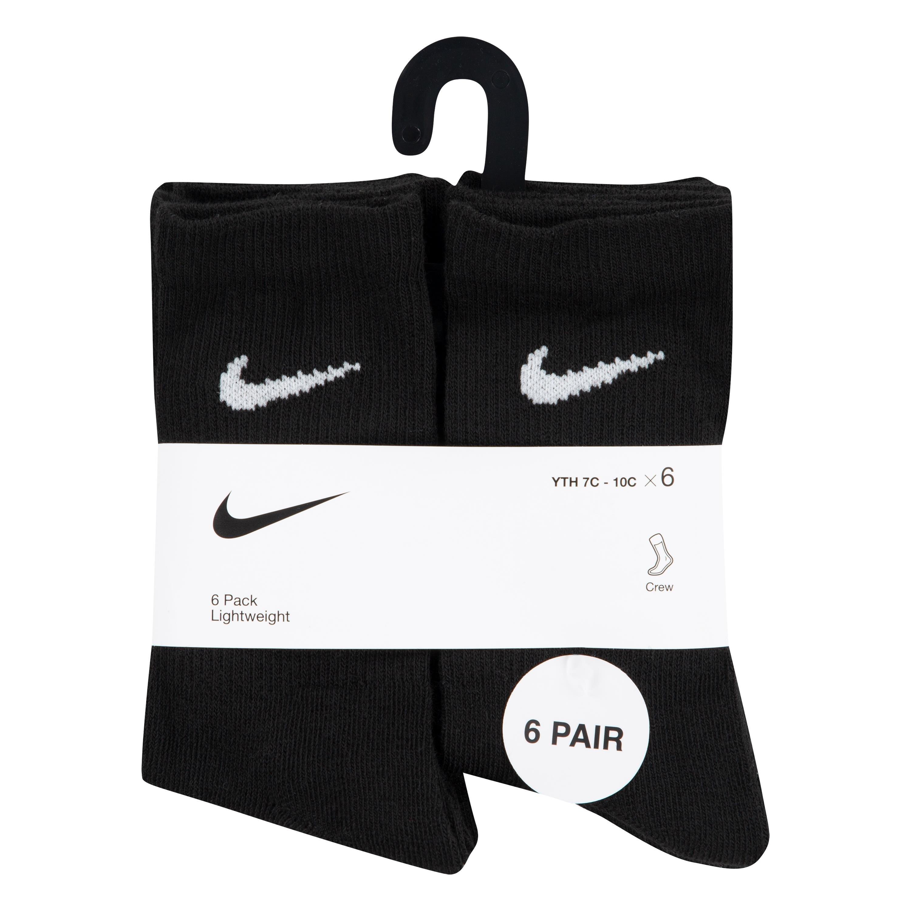 Black - Nike - 6 Pack of Crew Socks Infants - 7