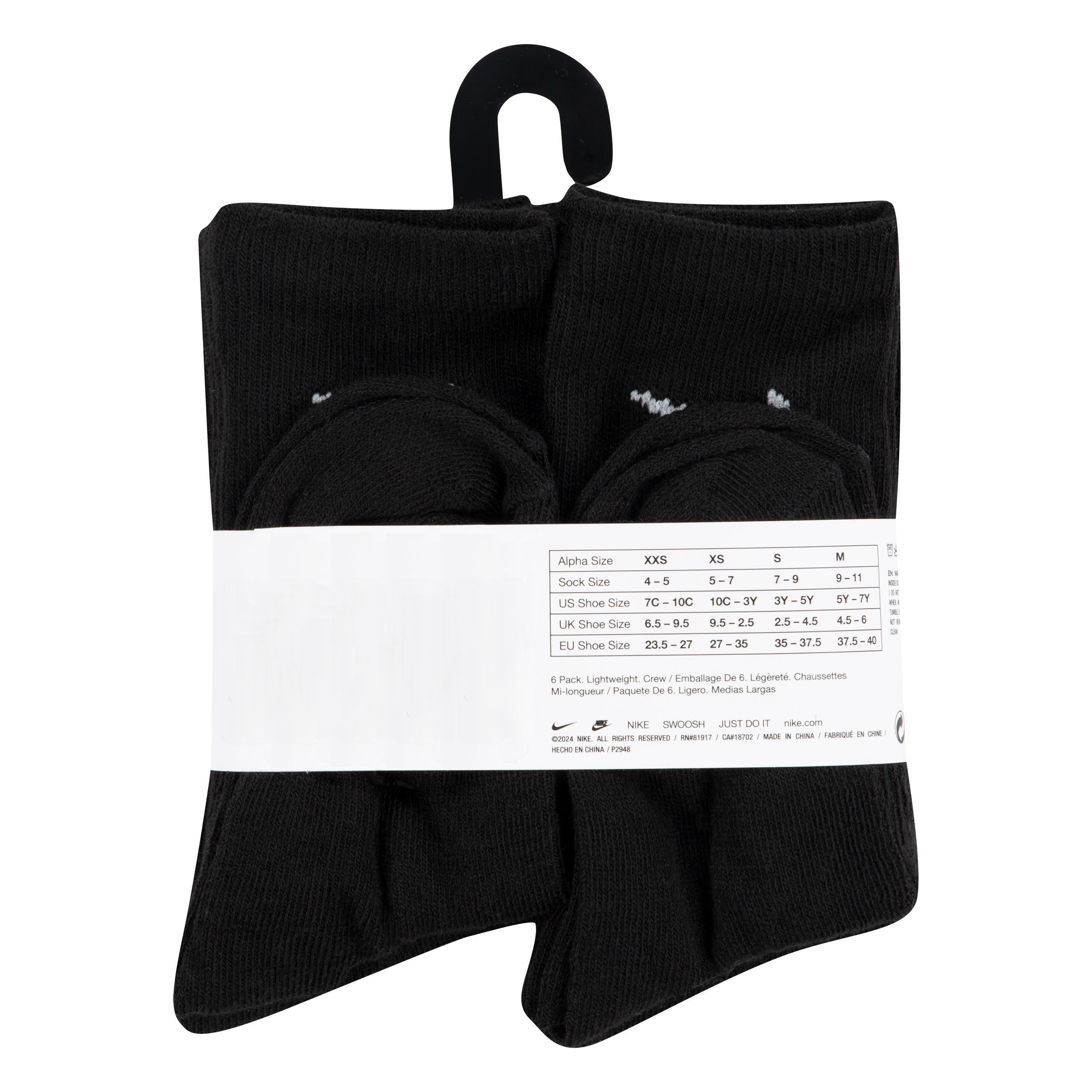 Black - Nike - 6 Pack of Crew Socks Infants - 8