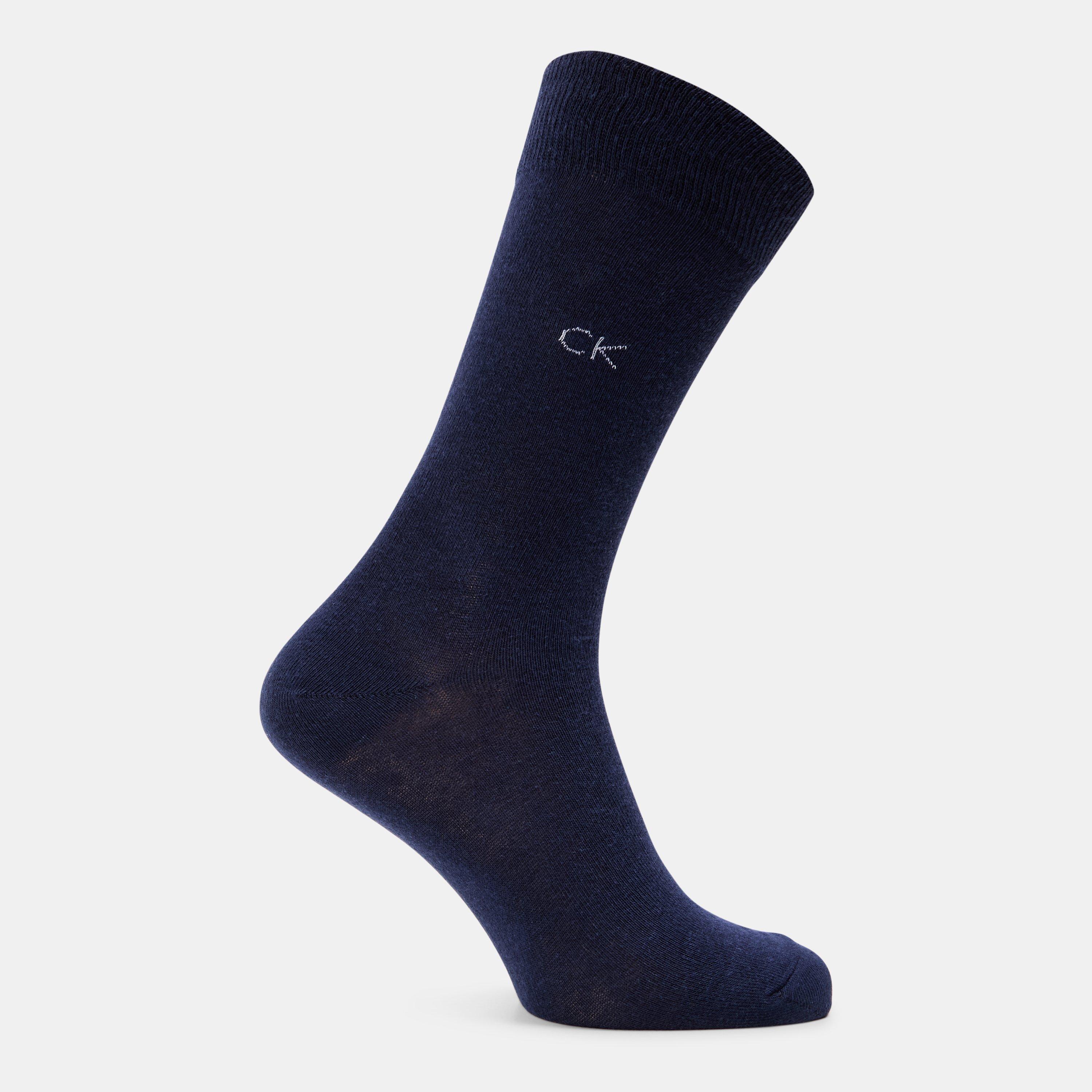 NAVY - Calvin Klein - 3 Pack All Over Print Crew Socks Mens - 3