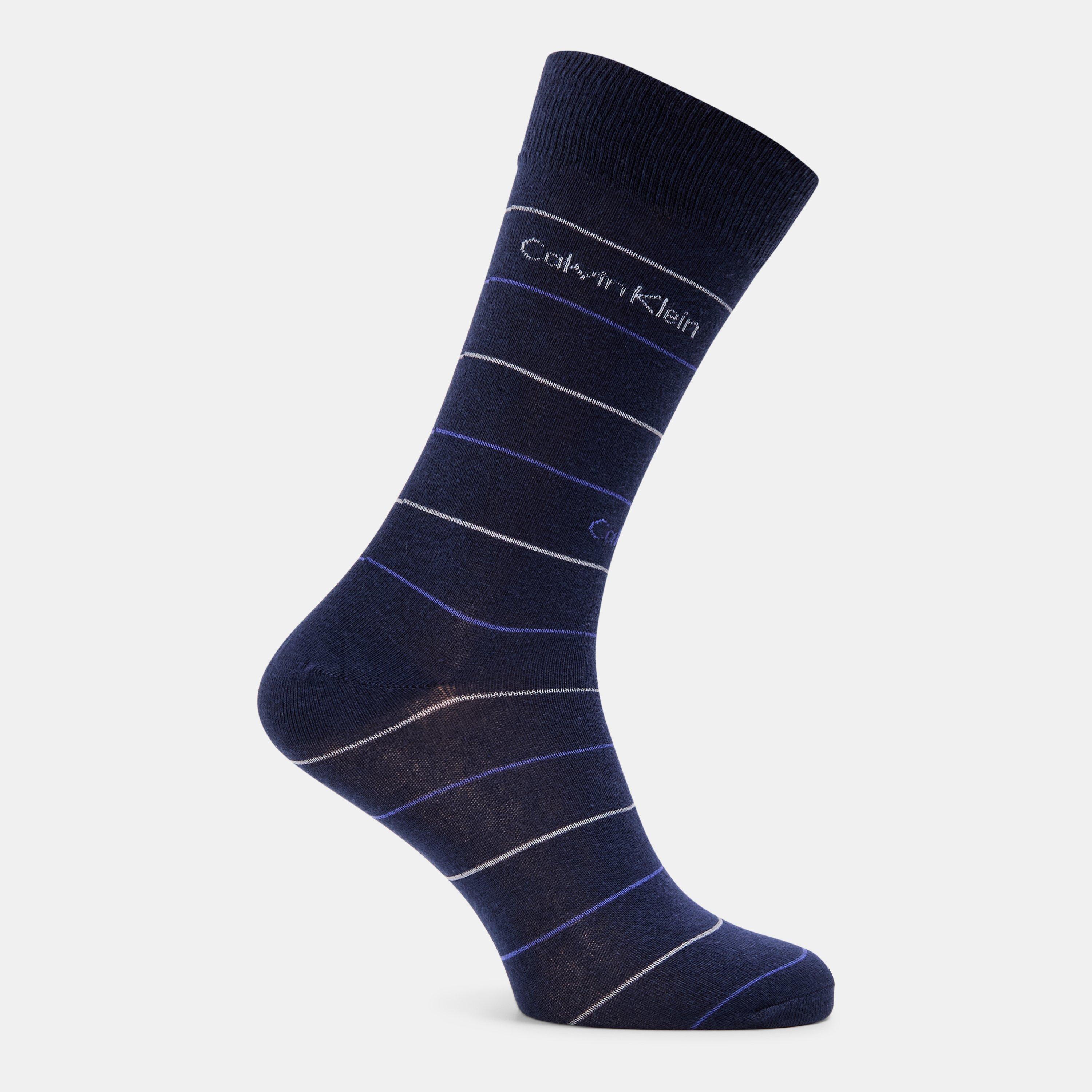 NAVY - Calvin Klein - 3 Pack All Over Print Crew Socks Mens - 4