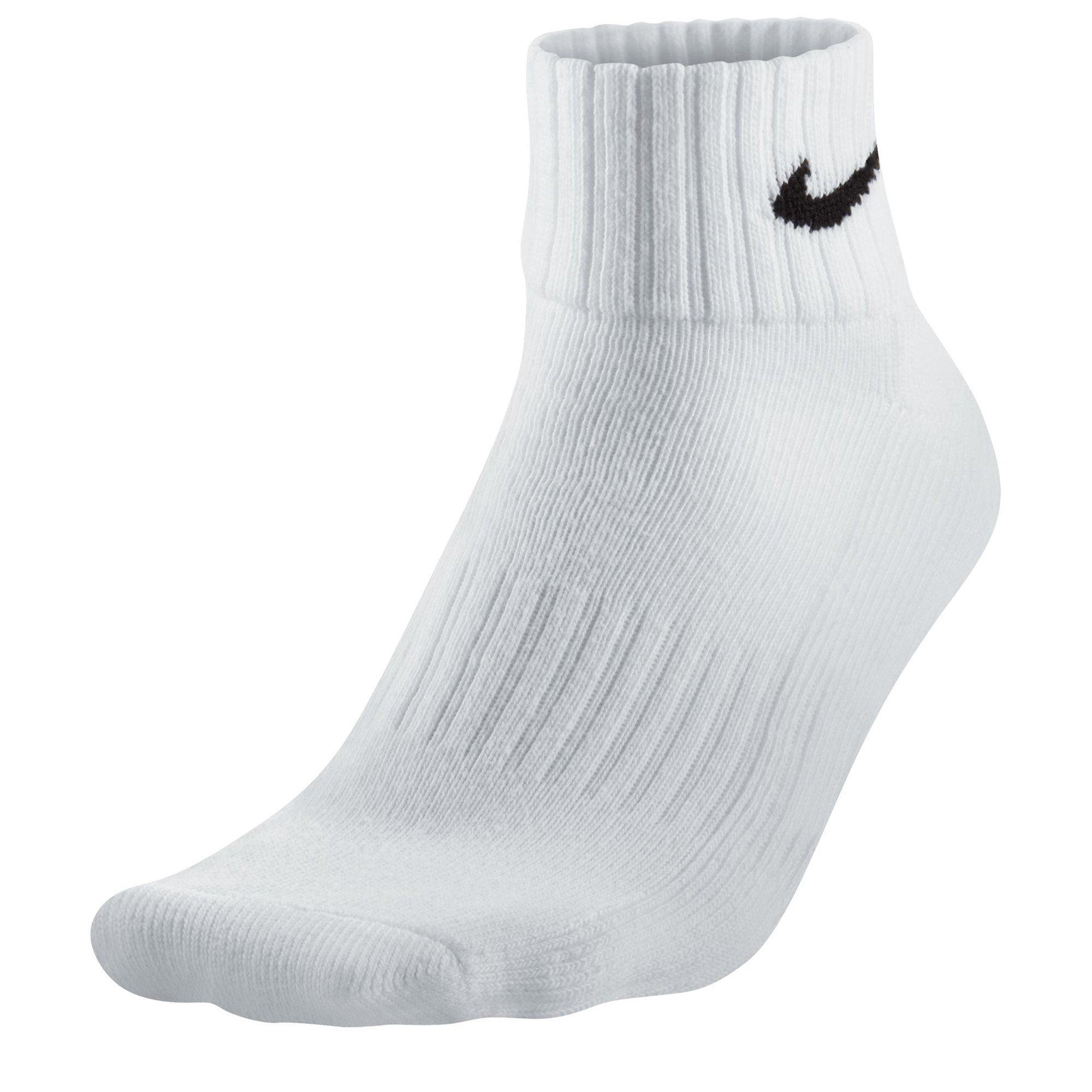 White/Black - Nike - Three Pack Quarter Socks Mens - 3