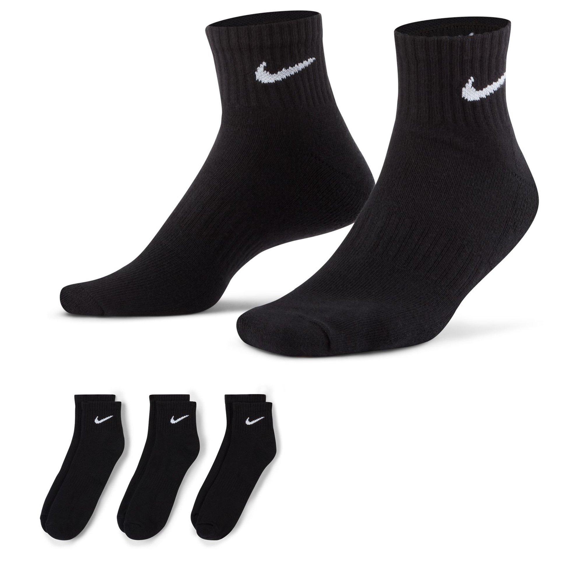 Black/White - Nike - Three Pack Quarter Socks Mens - 1