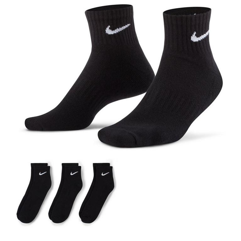 Schwarz/Weiß - Nike - Three Pack Quarter Socks Mens - 1