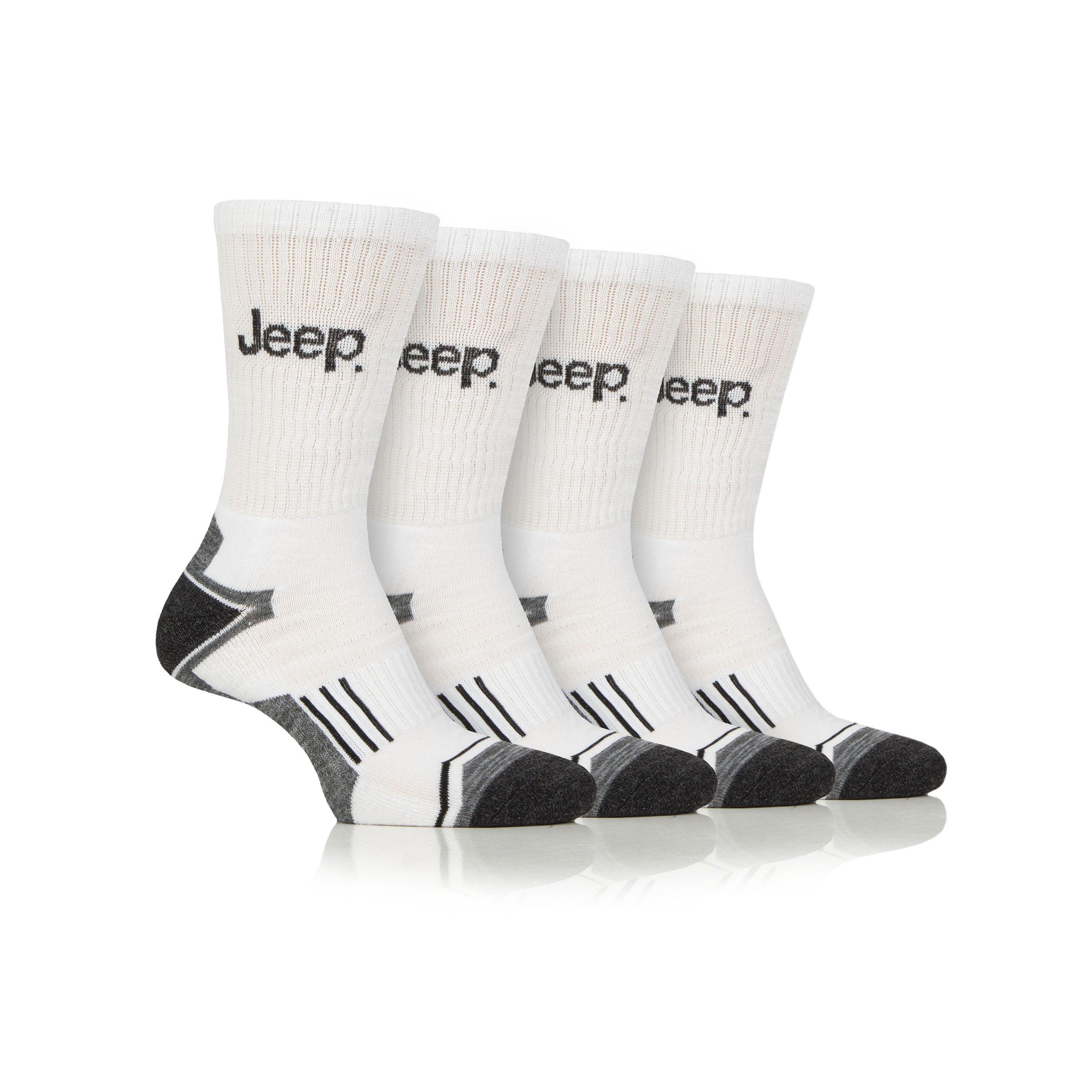 Jeep Men's Sport Crew Socks - White - Mens 6-11