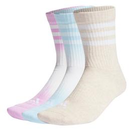 adidas Dip-Dyed 3-Stripes Cushioned Crew Socks 3 Pairs Un Sock Unisex Adults