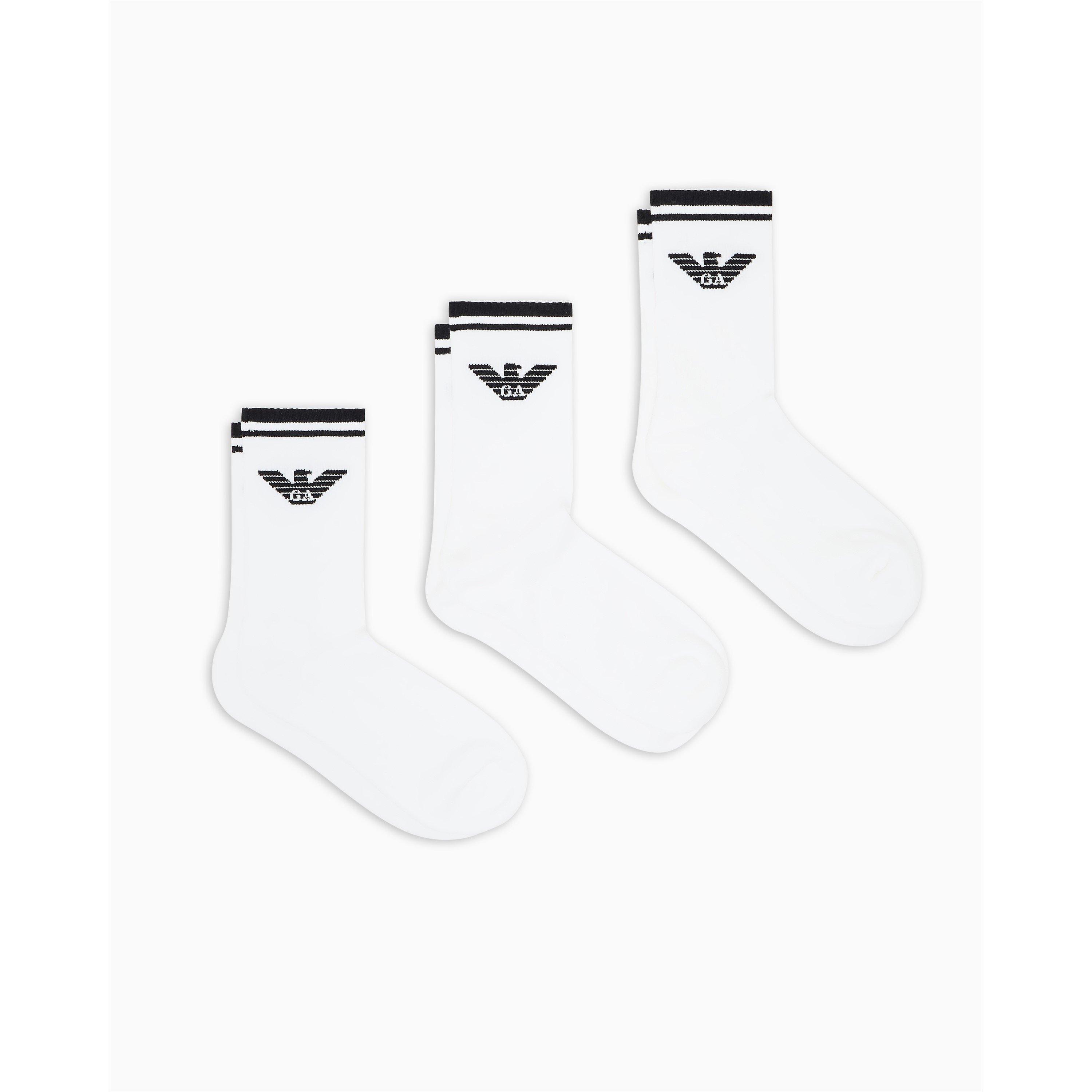 Wht/Wht/Wht - Emporio Armani - Men's Crew Socks - 1