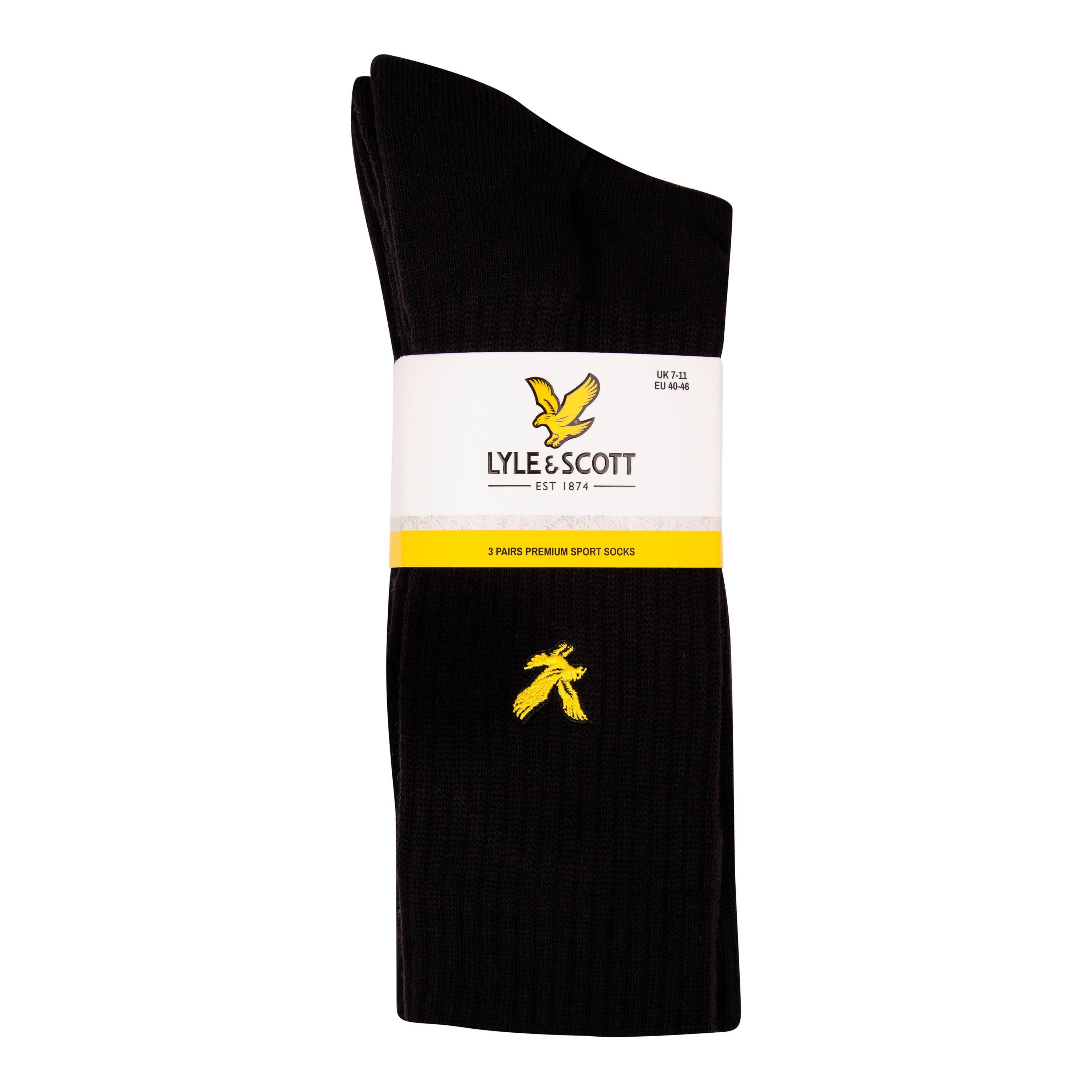 Black - Lyle and Scott - Men's Crew Socks - 3