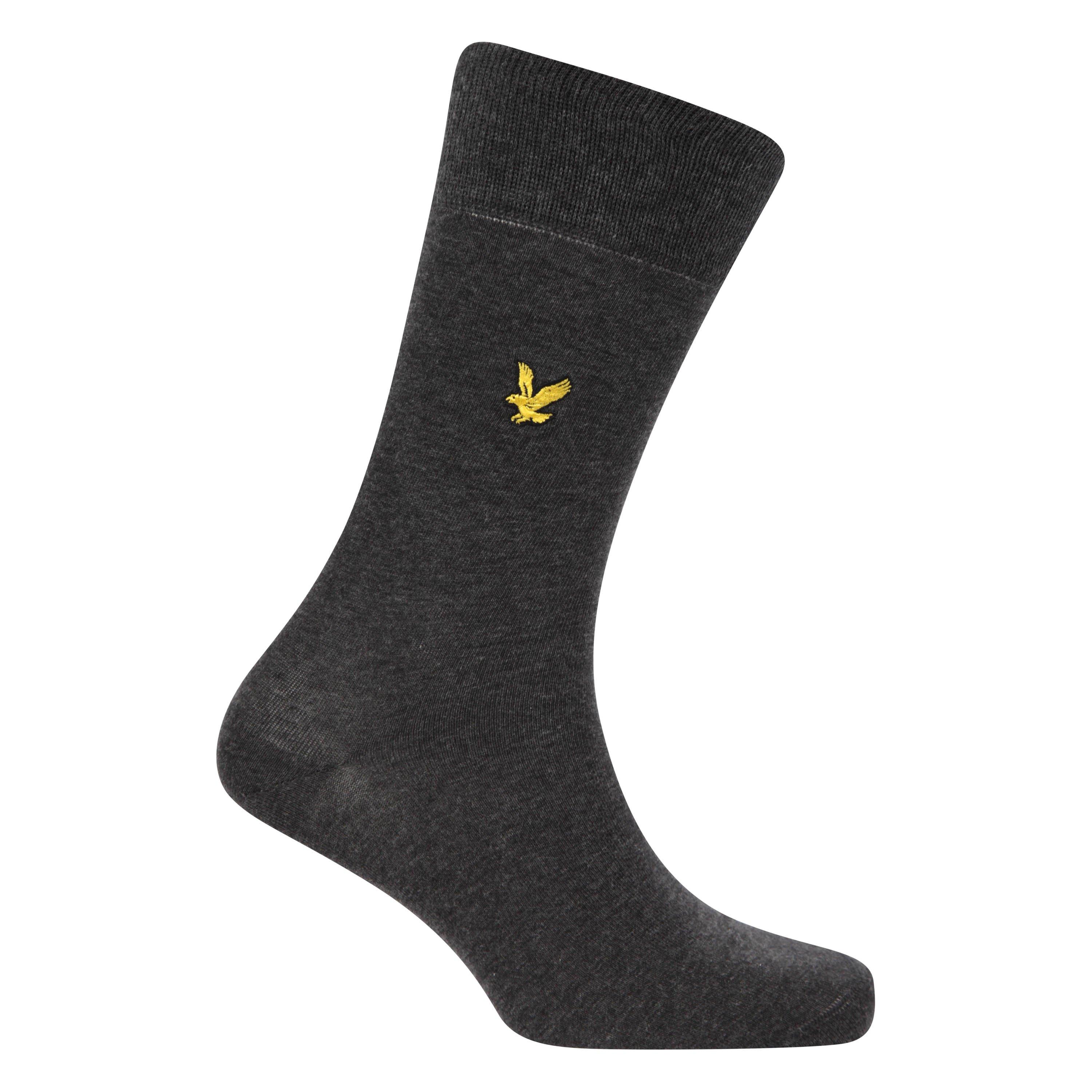 Blk/Nvy/Gry - Lyle and Scott - Men's Liam Pack Crew Socks - 5