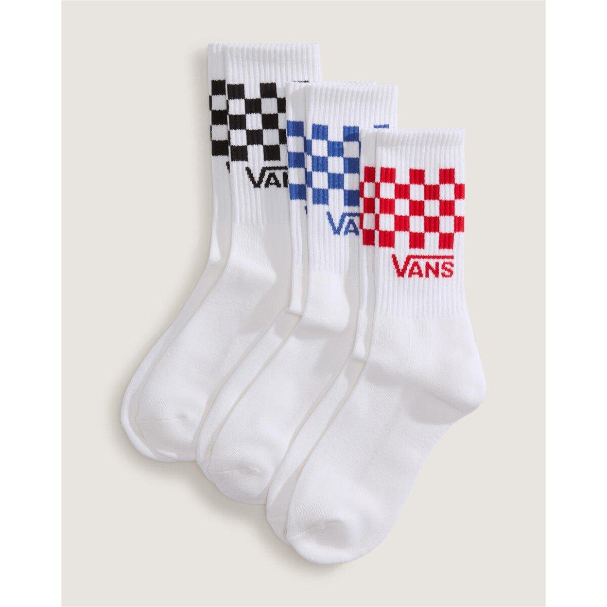 White - Vans - Mens Check Crew Socks - 1