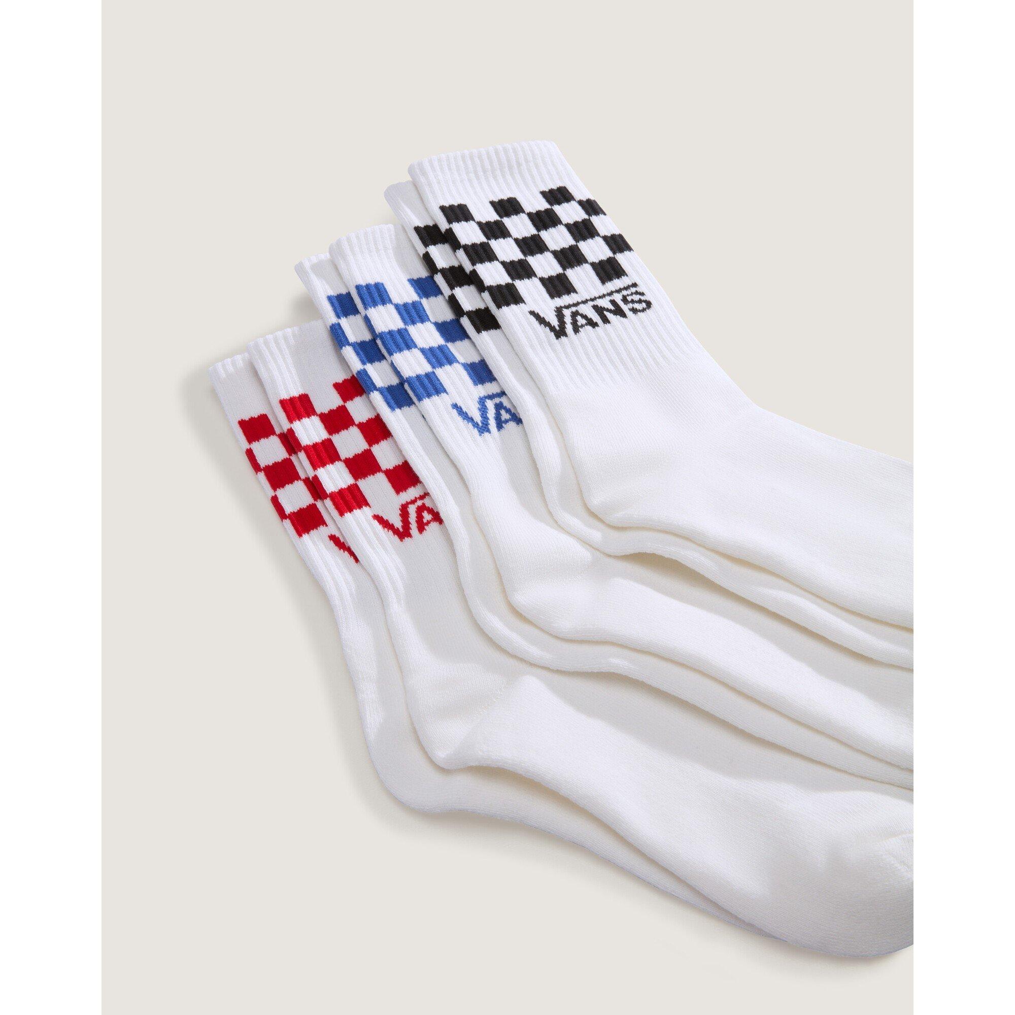 White - Vans - Mens Check Crew Socks - 3