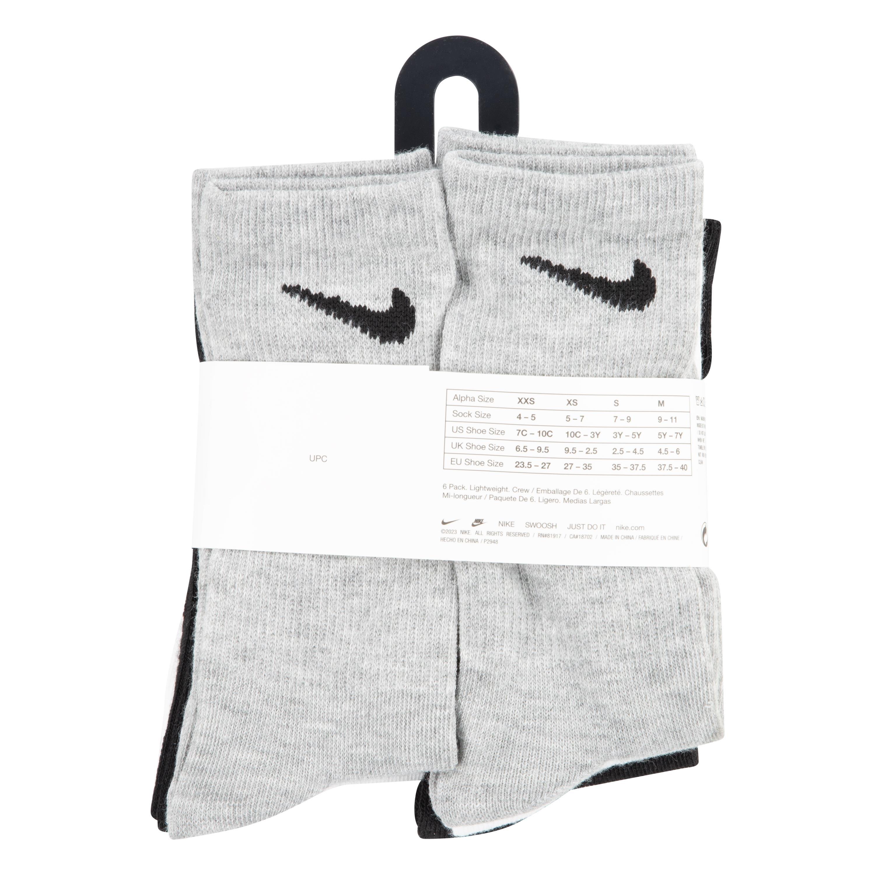 Mixed - Nike - 6 Pack of Crew Socks Childrens - 11