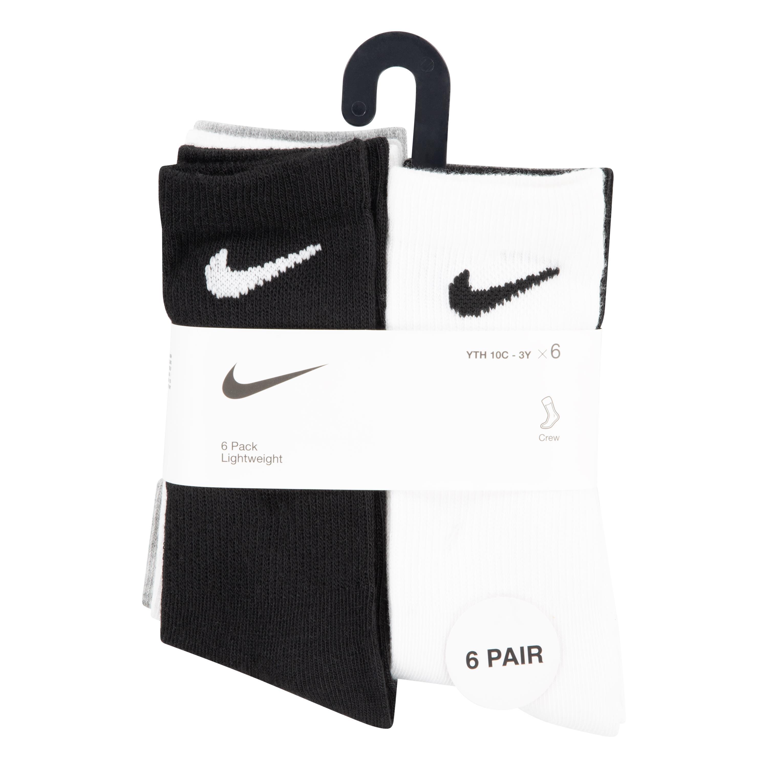 Mixed - Nike - 6 Pack of Crew Socks Childrens - 12