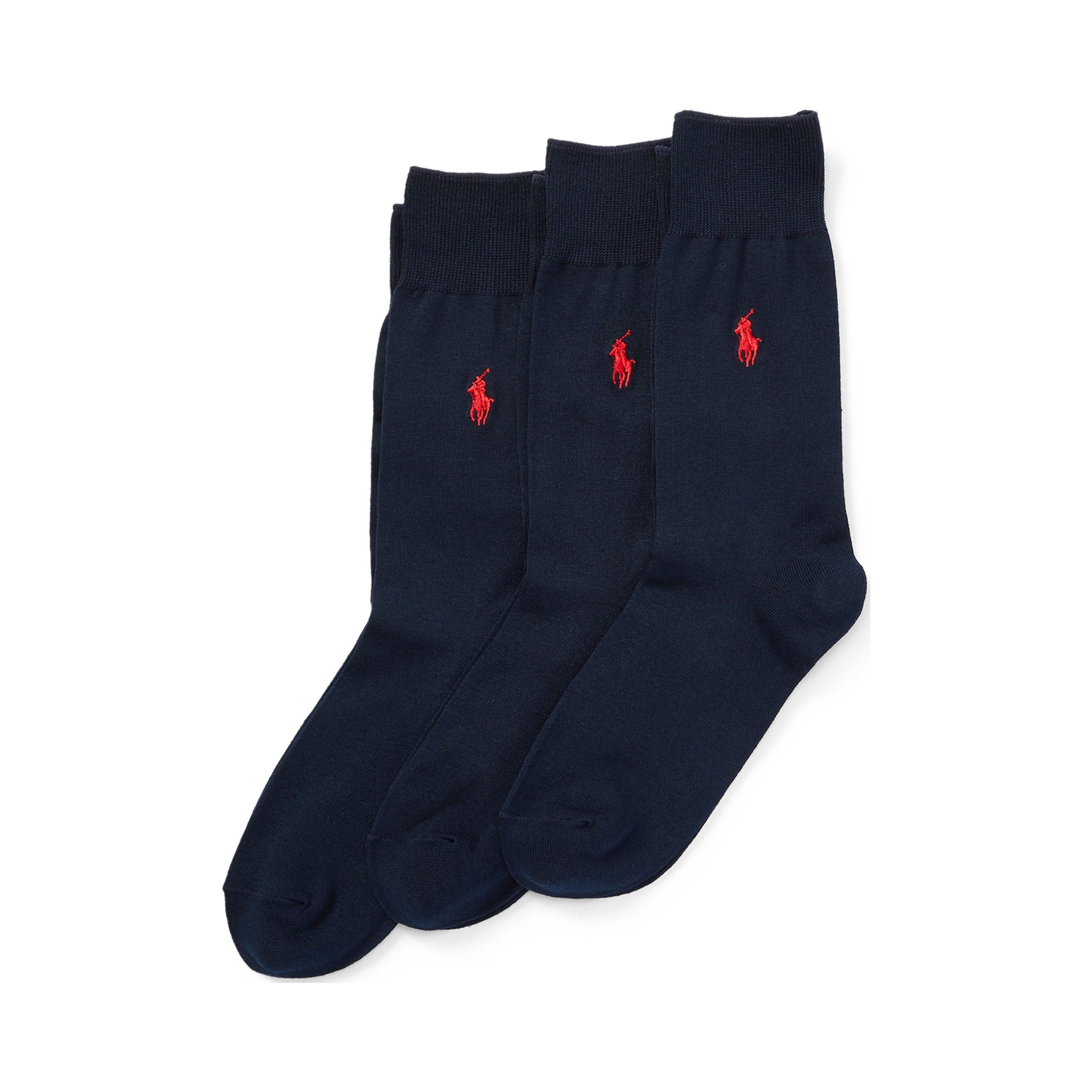 Polo Ralph Lauren Men's 3 Pack Crew Socks - Navy 004 - 43-46