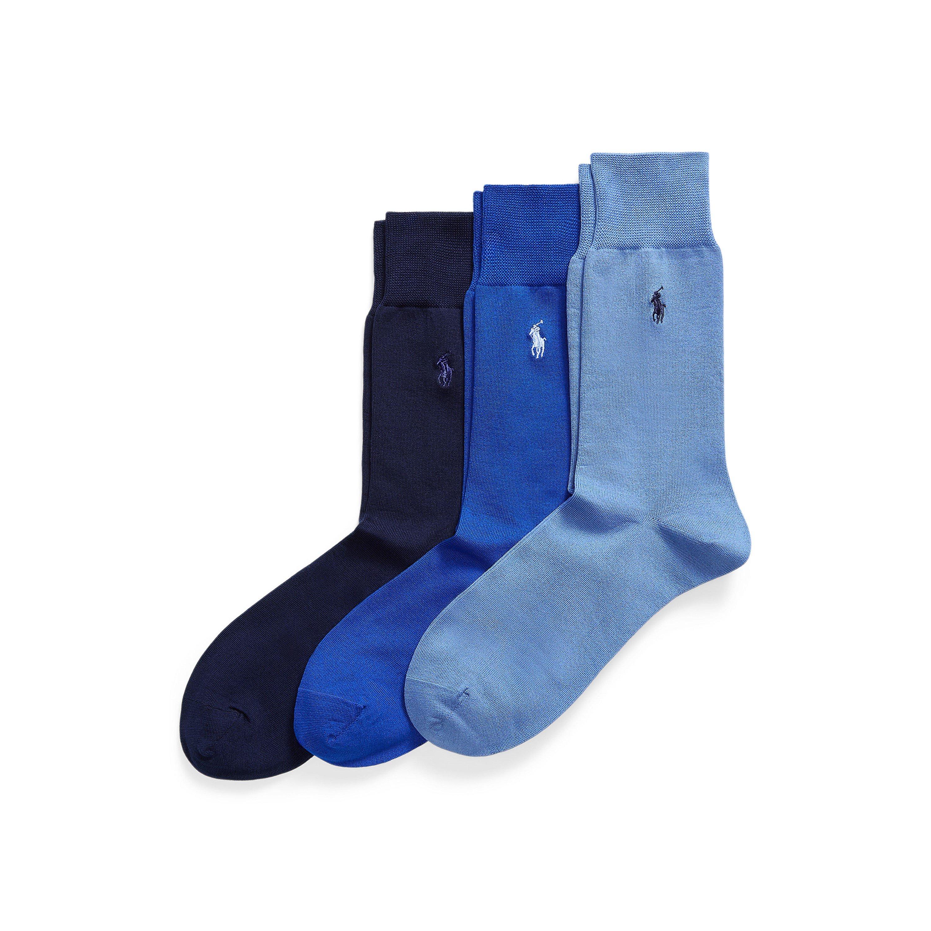 Mens 3-Pack Mercerised Cotton Crew Socks