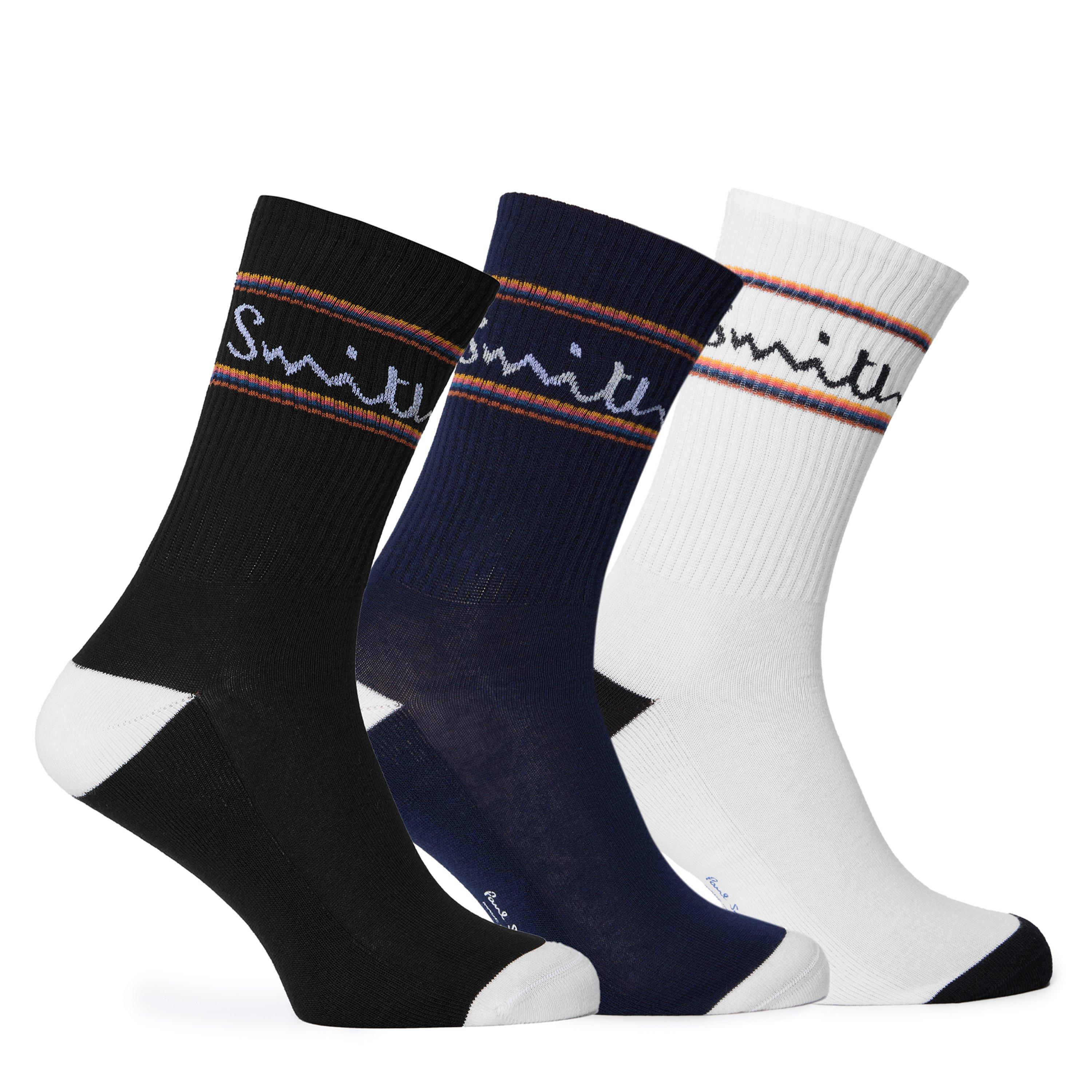 Nero/Nero/Bianco - Paul Smith - 3 Pack Multistripe Socks - 1
