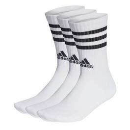 adidas Cushioned 3 Stripe Crew Sock 3 Pack Ladies