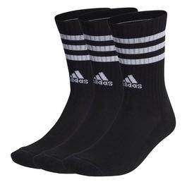 adidas Cushioned 3 Stripe Crew Sock 3 Pack Ladies