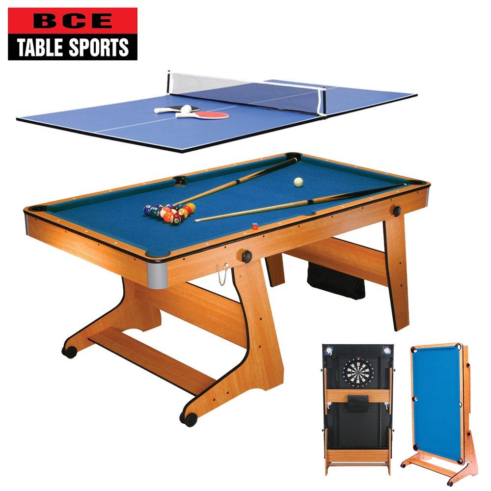 BCE BCE 3 in 1 6ft Pool Table with Table Tennis Top - Cloth