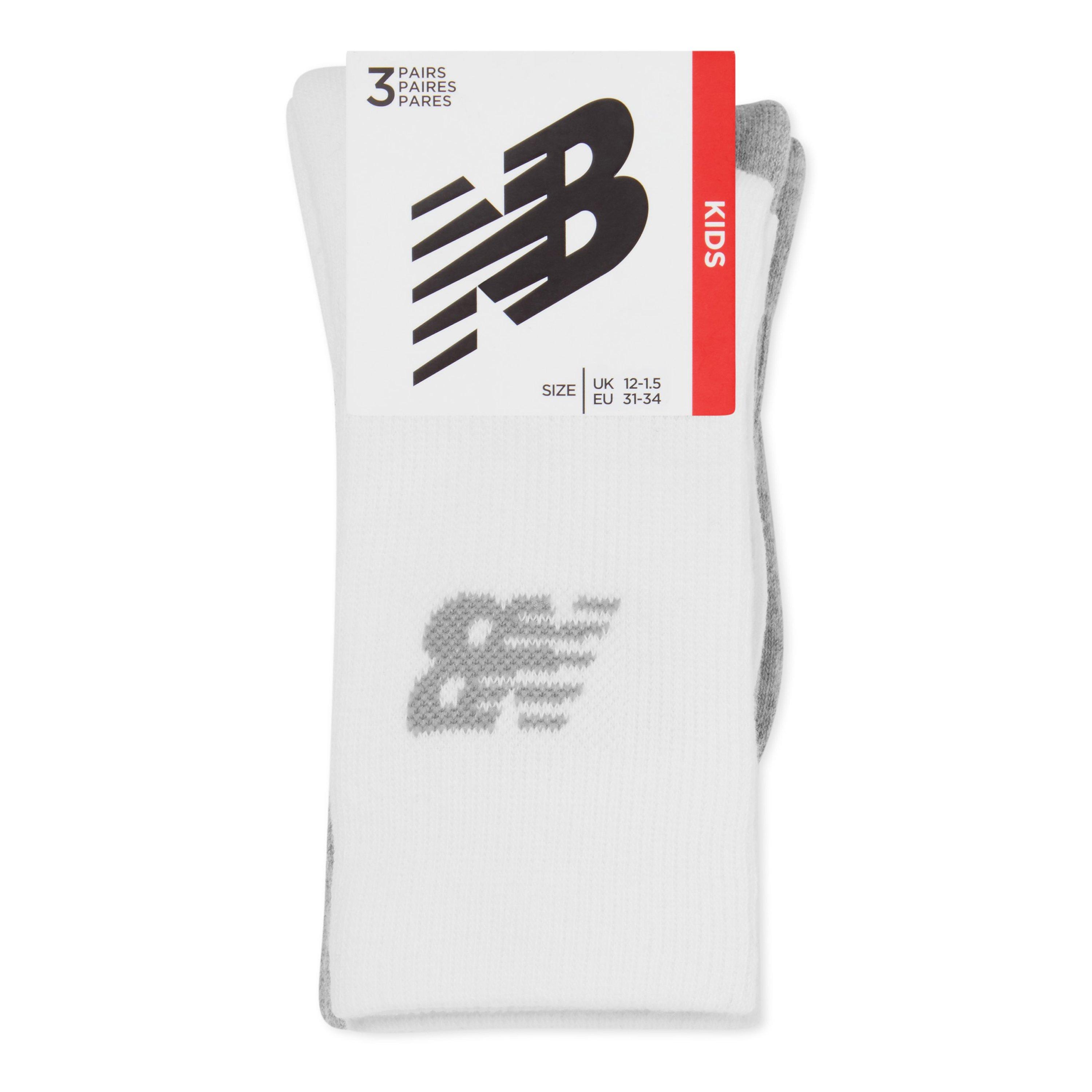 White Multi - New Balance - Kids 3 Pack of Crew Socks - 2