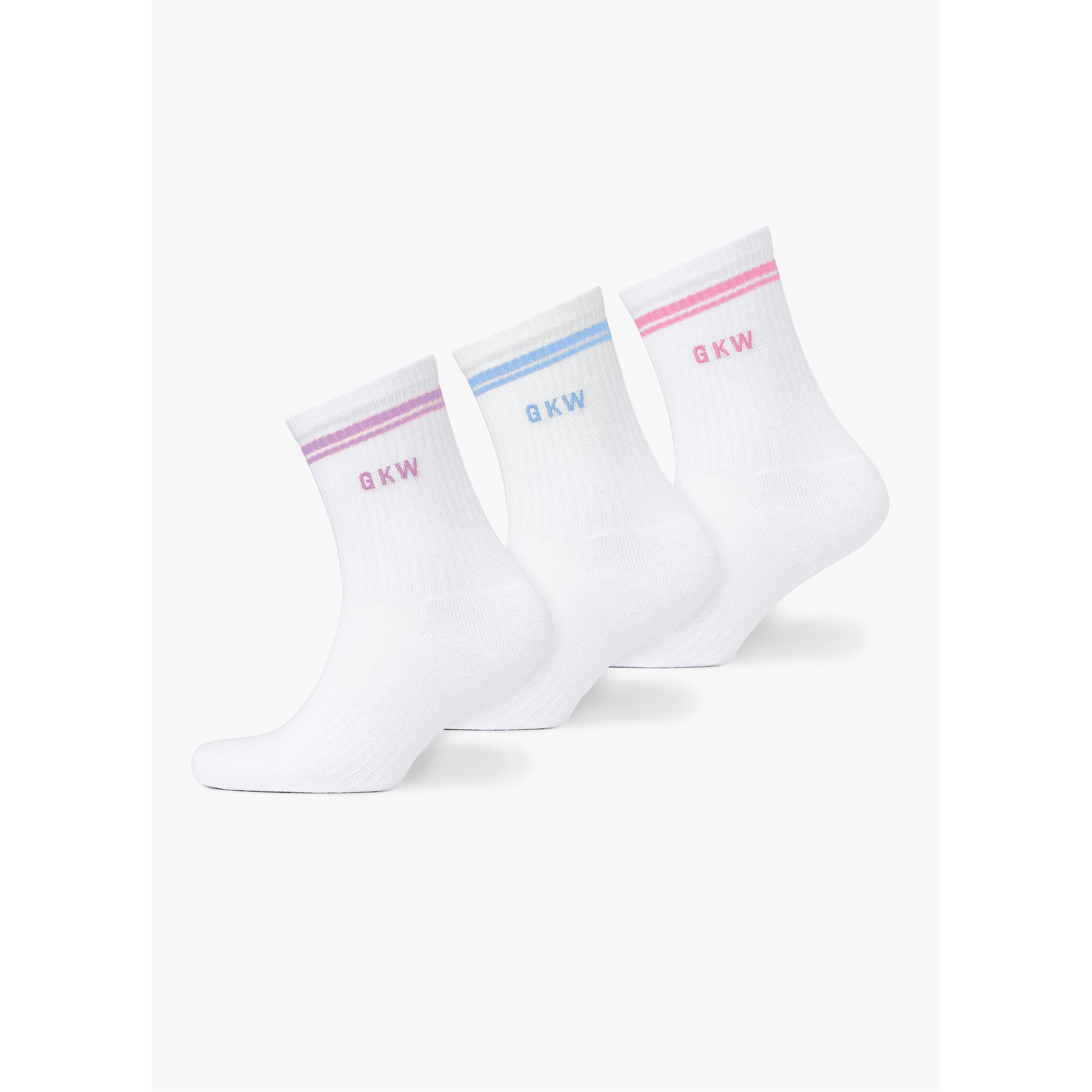 Pink/Hycth/Blue - Gym King - GKW Tipping Crew Sock (3PK) - Carnation Pink/Hyacinth/Blue Cotton - 4