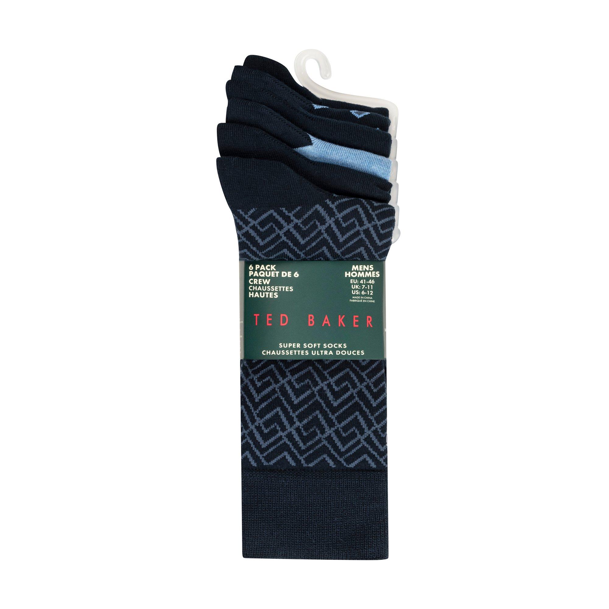 Ted Baker Men's Formal Crew Socks - Blue Mix - Mens 7-11