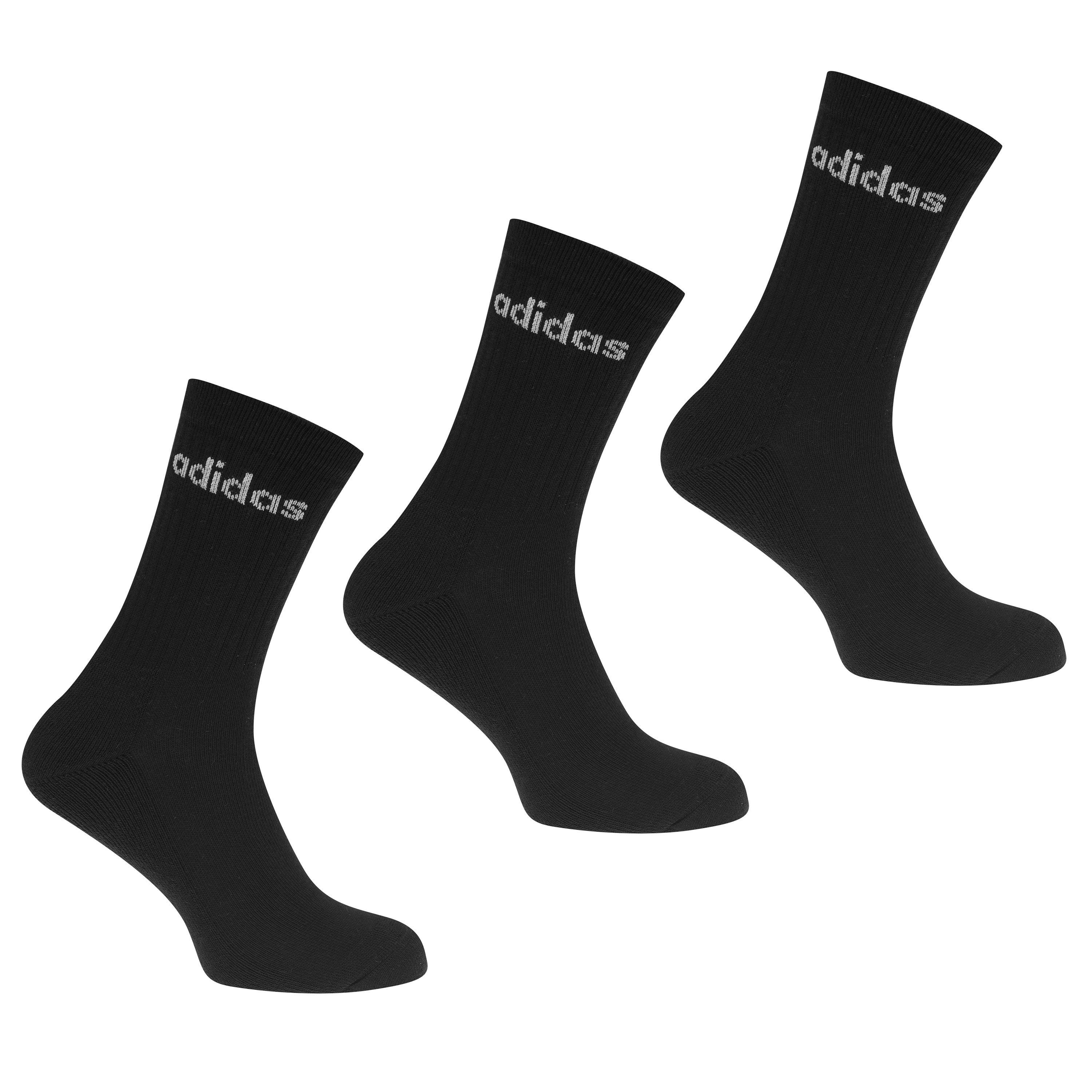 Negro/Blanco - adidas - Half-Cushioned Crew 3 Pack Socks - 1