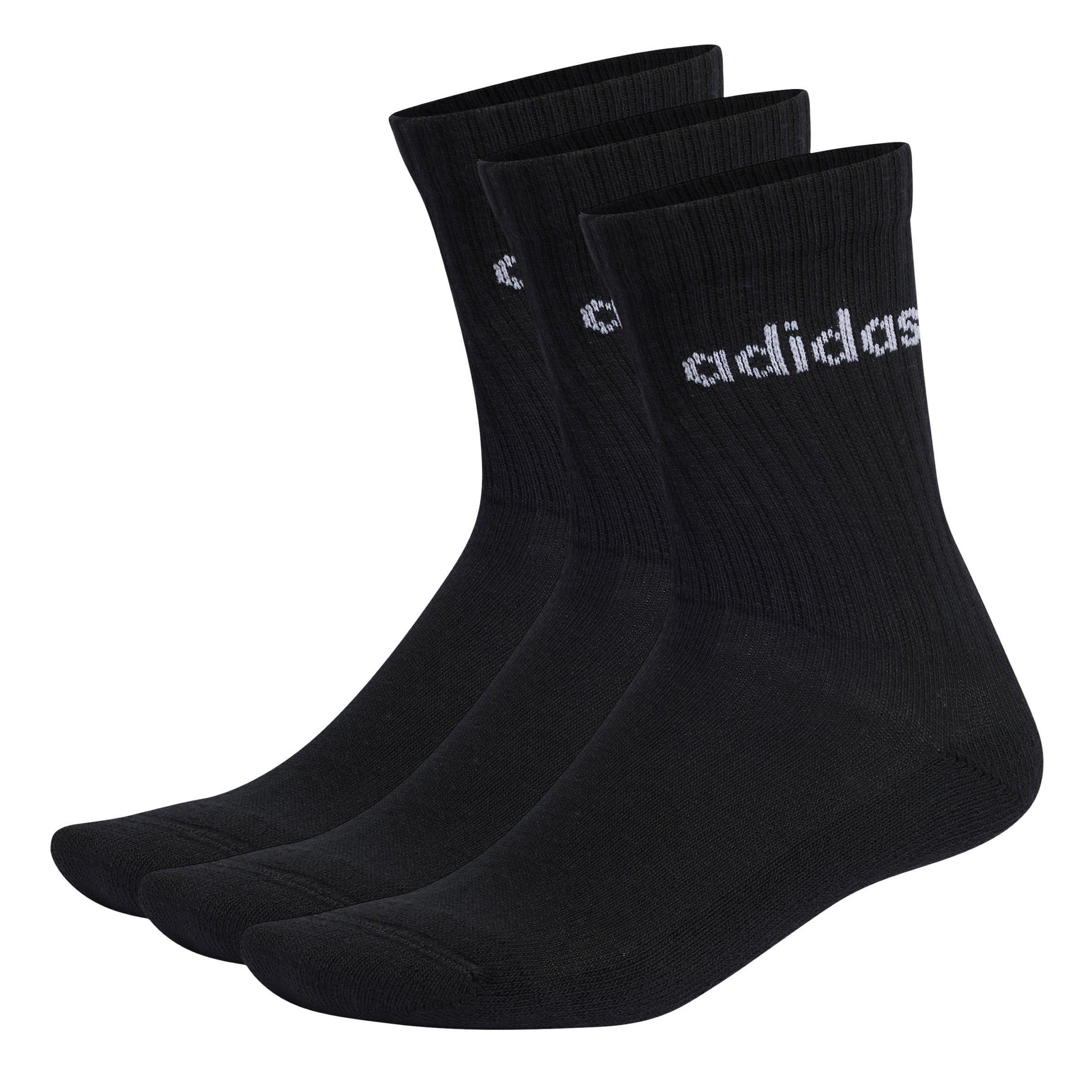 Black/White - adidas - Half-Cushioned Crew 3 Pack Socks - 1