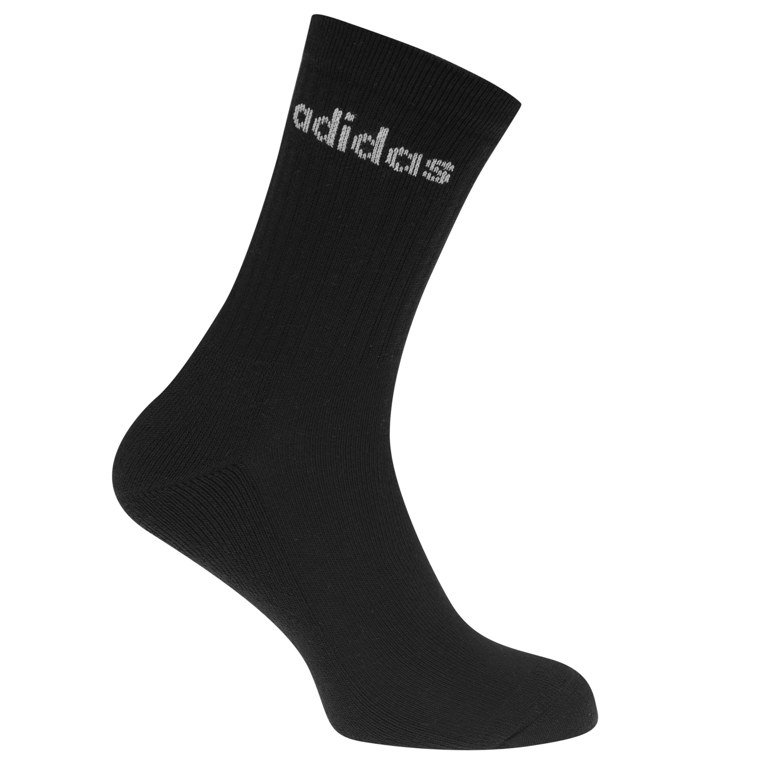 Zwart/Wit - adidas - Half-Cushioned Crew 3 Pack Socks - 2