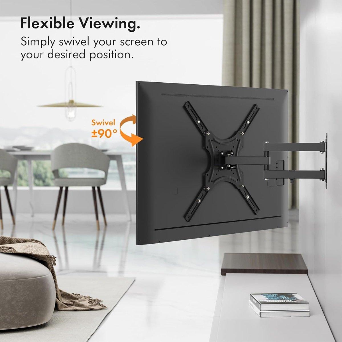 Black - VonHaus - 24-55 Inch Full Motion Tilt & Swivel TV Bracket - 6