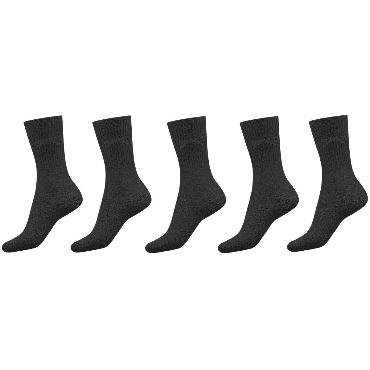 Slazenger Women's 5 Pack Crew Socks - Black - Ladies 4-8