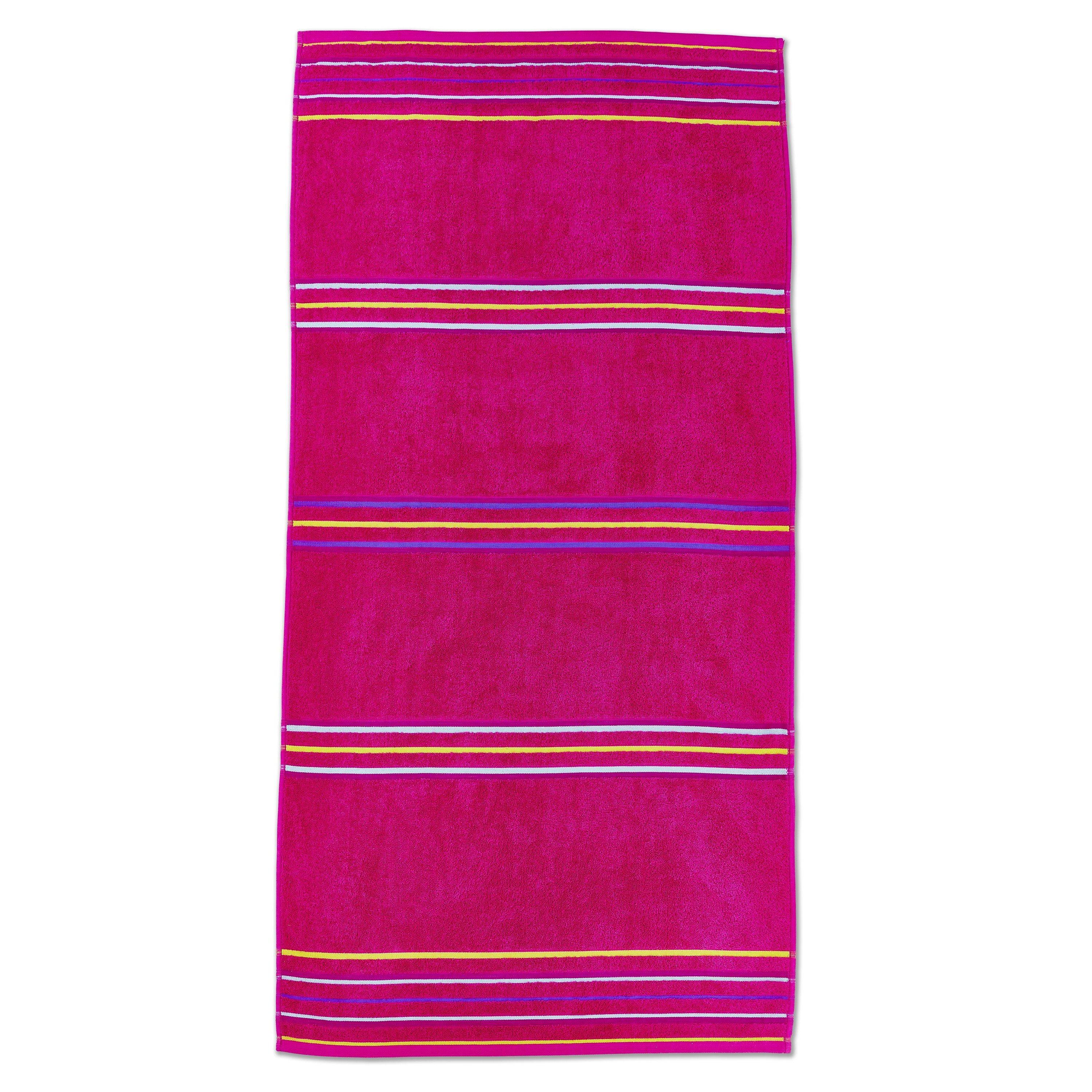 Pink - Catherine Lansfield - Rainbow Pairs Beach Towel Pair - 2