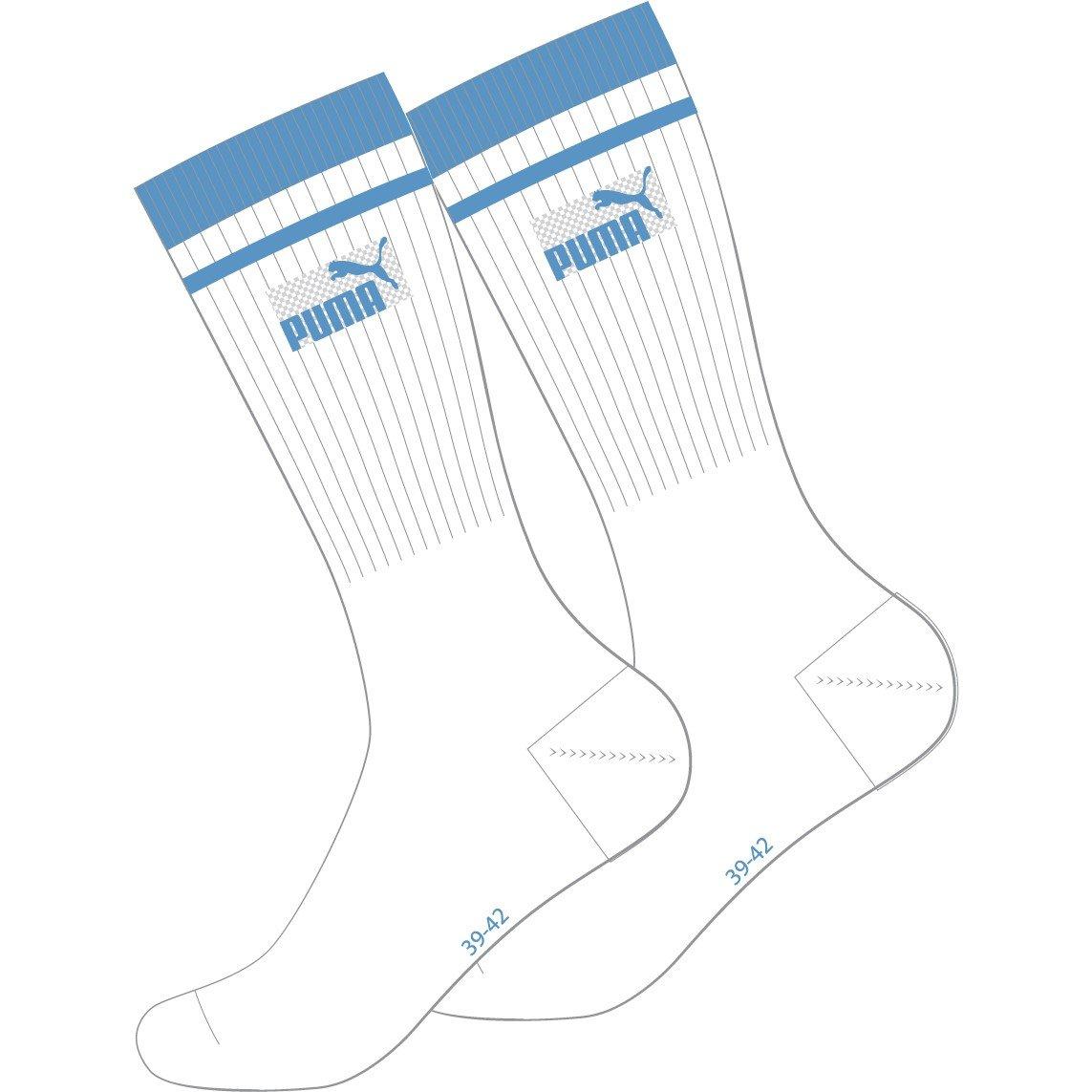 Puma  Crew Socks - White/Blue - 9–11.5