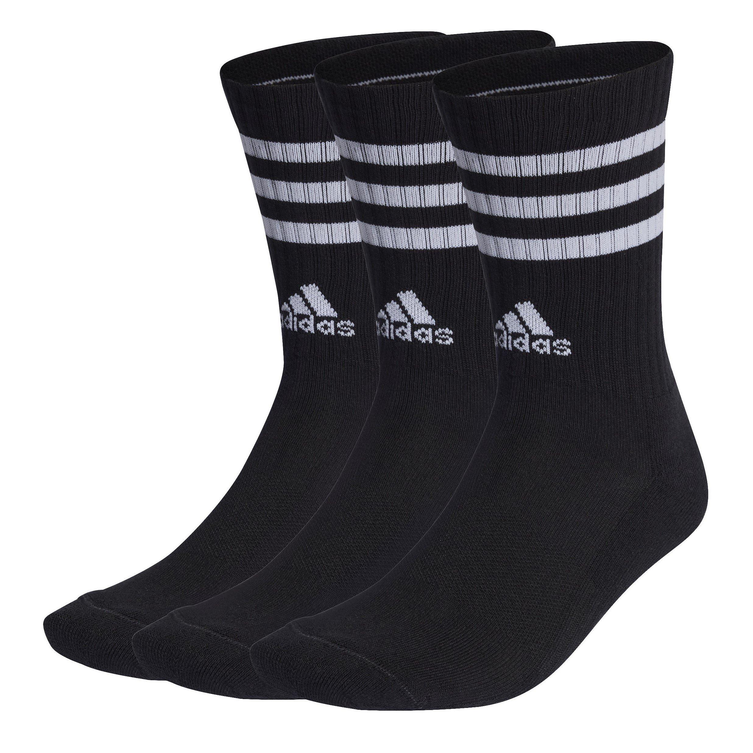 Sort/Hvid - adidas - Cushioned 3 Stripe Crew Sock 3 Pack Juniors
