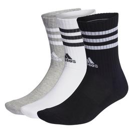 adidas Cushioned 3 Stripe Crew Sock 3 Pack Juniors