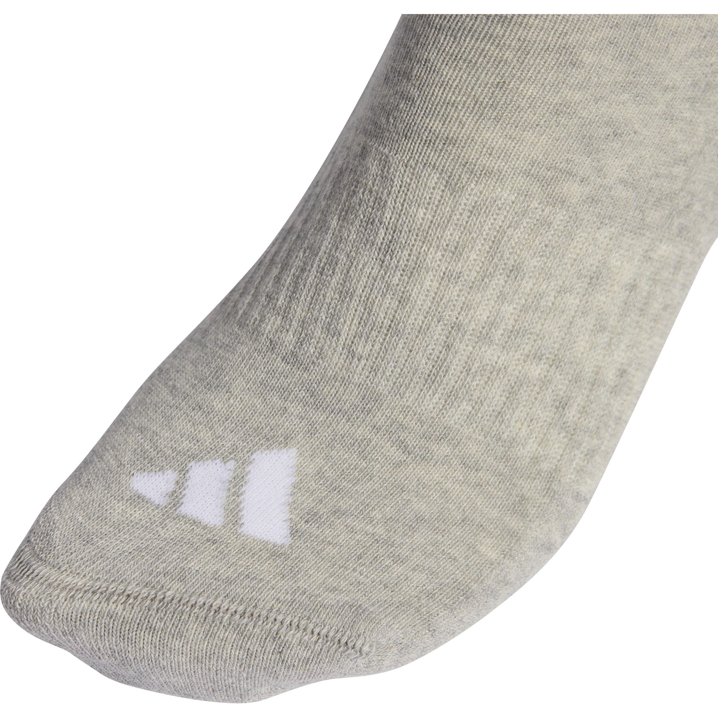 Grigio/Bianco/Nero - adidas - Cushioned 3 Stripe Crew Sock 3 Pack Juniors - 3