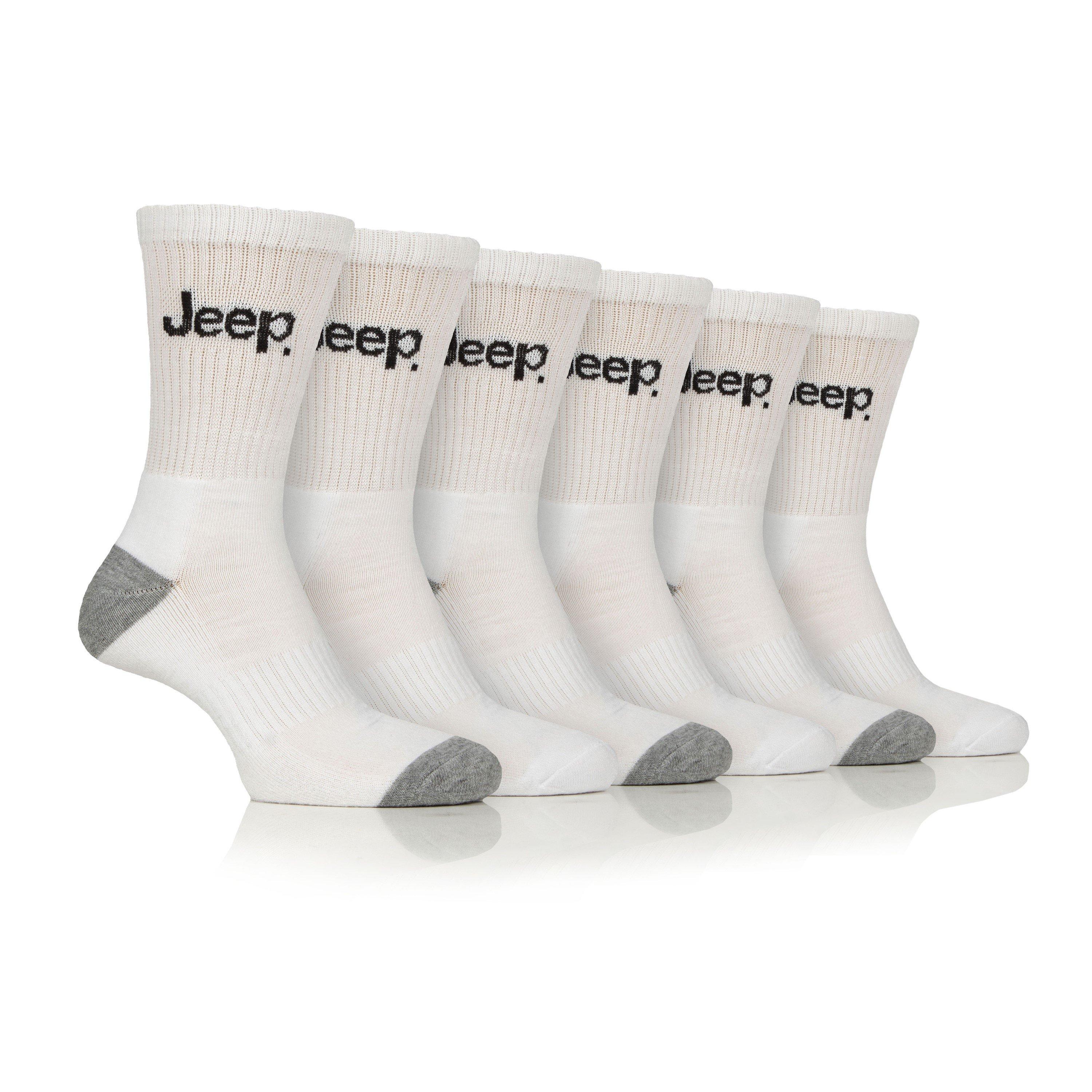 Jeep Men's Sport Crew Socks - White - Mens 6-11