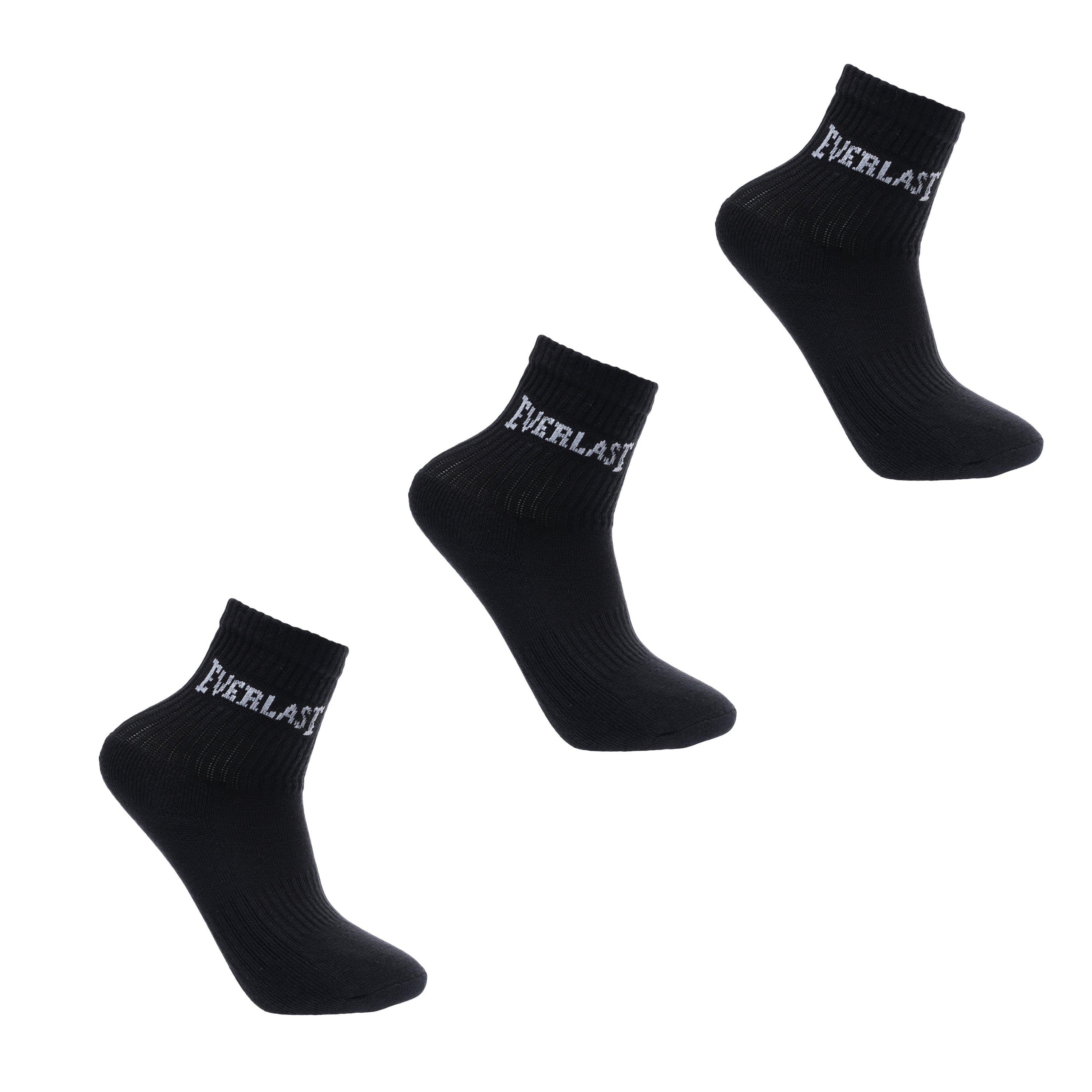 Everlast  Kids 3 Pack Crew Socks Childrens - Black - Chd C8-C13
