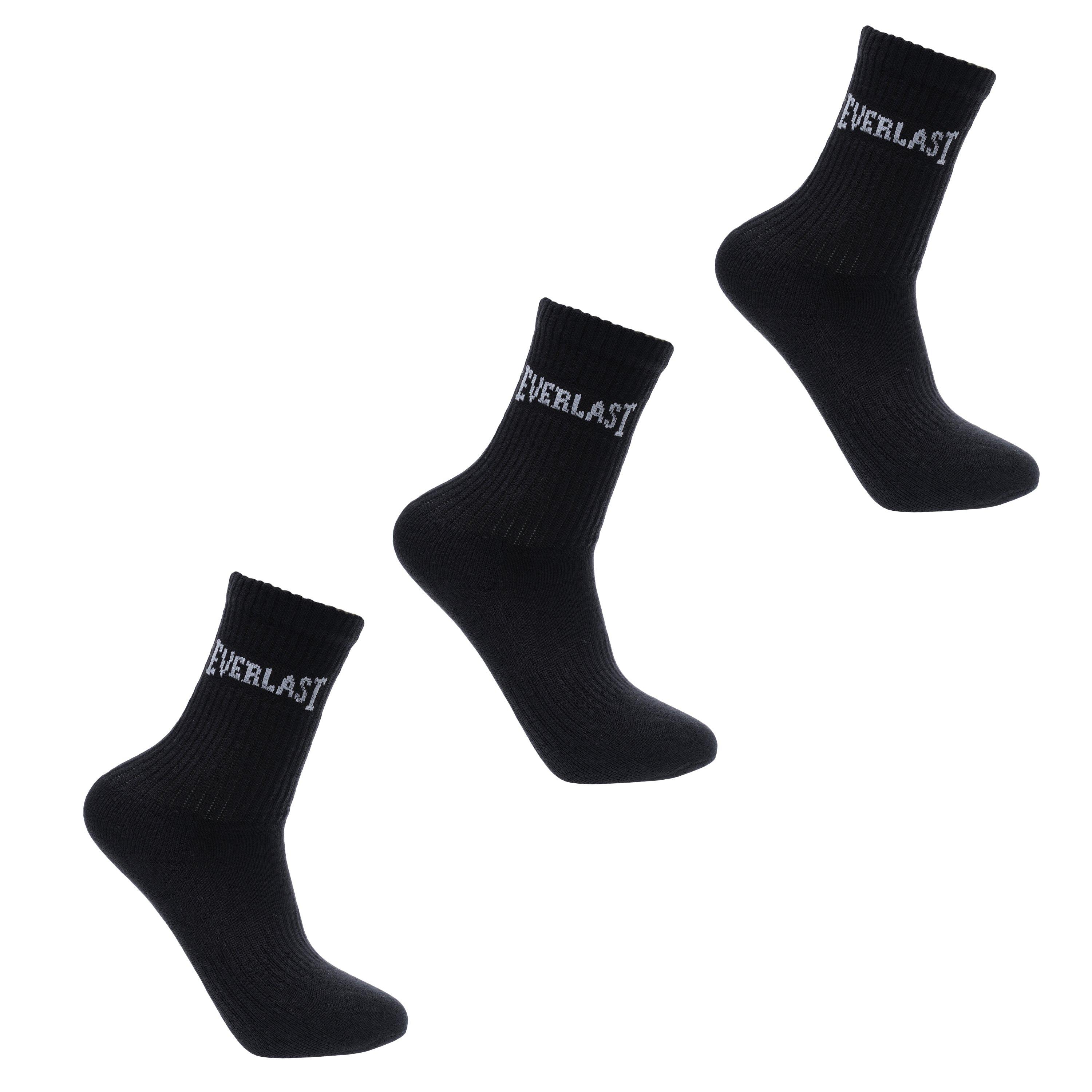 Everlast Kids Black 3 Pack Crew Socks in Size 1 - 6, Sports Direct - Image 2