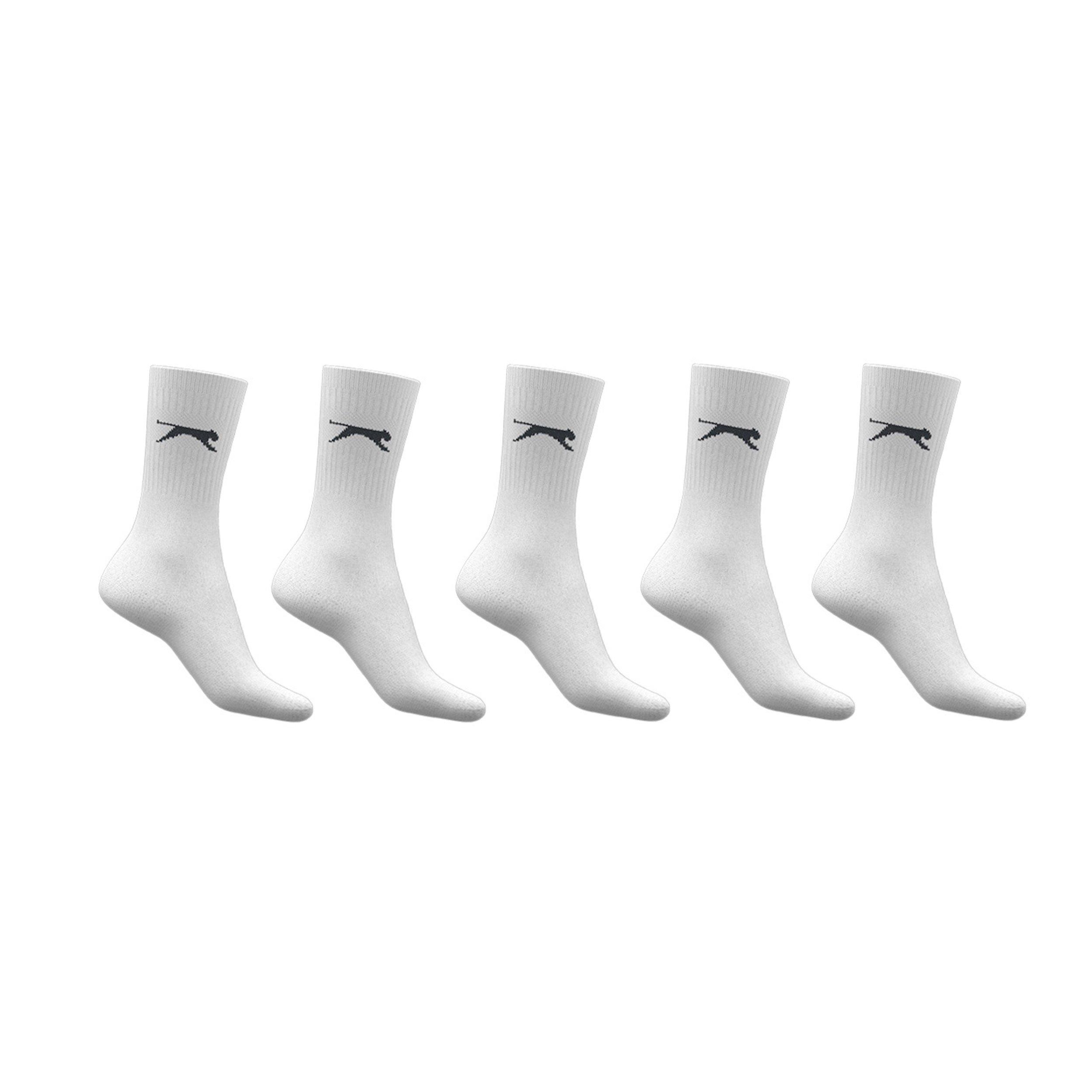 White - Slazenger - 5 Pack Crew Socks Mens Size 7-11 - 1