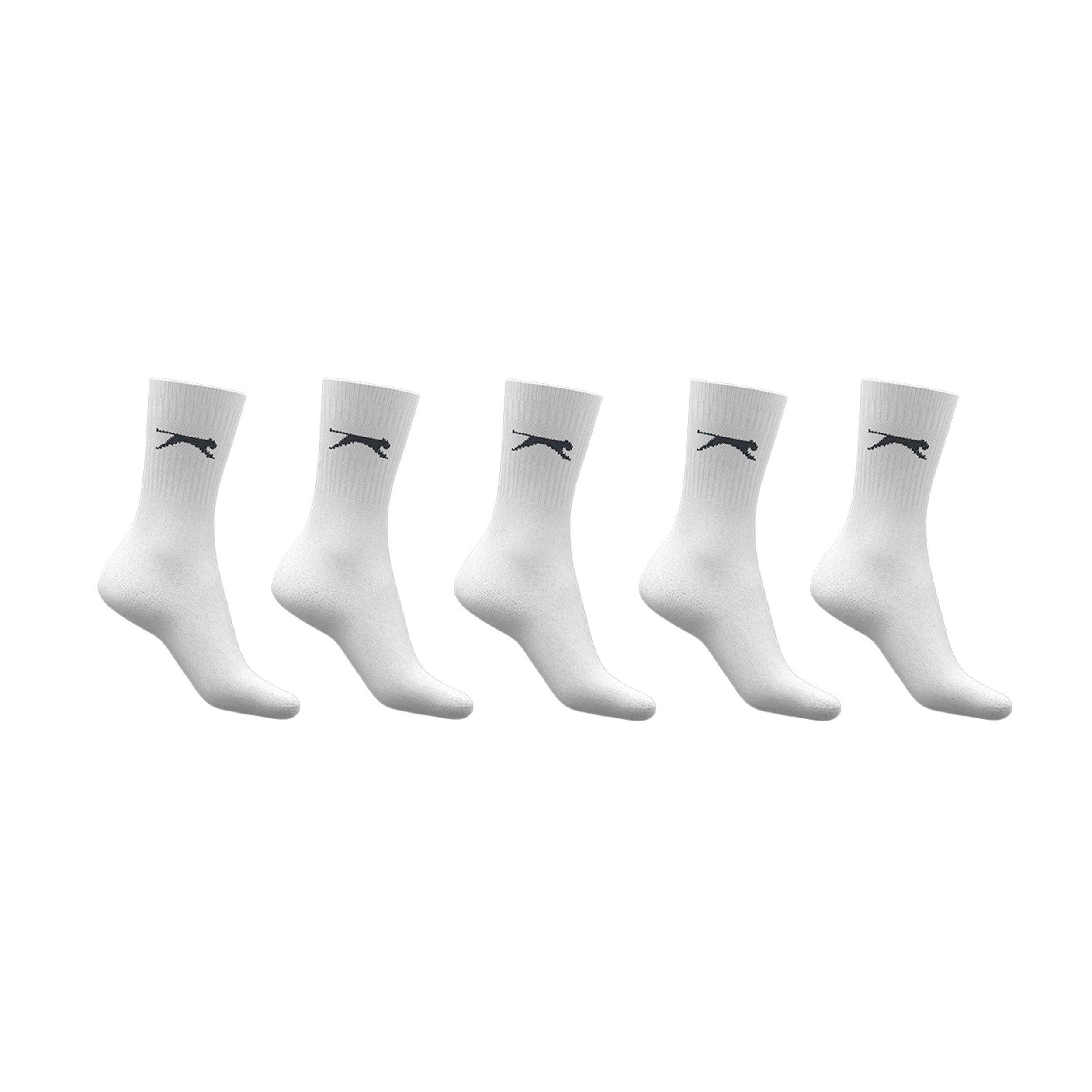 White - Slazenger - 5 Pack Crew Socks Mens Size 12+ - 1
