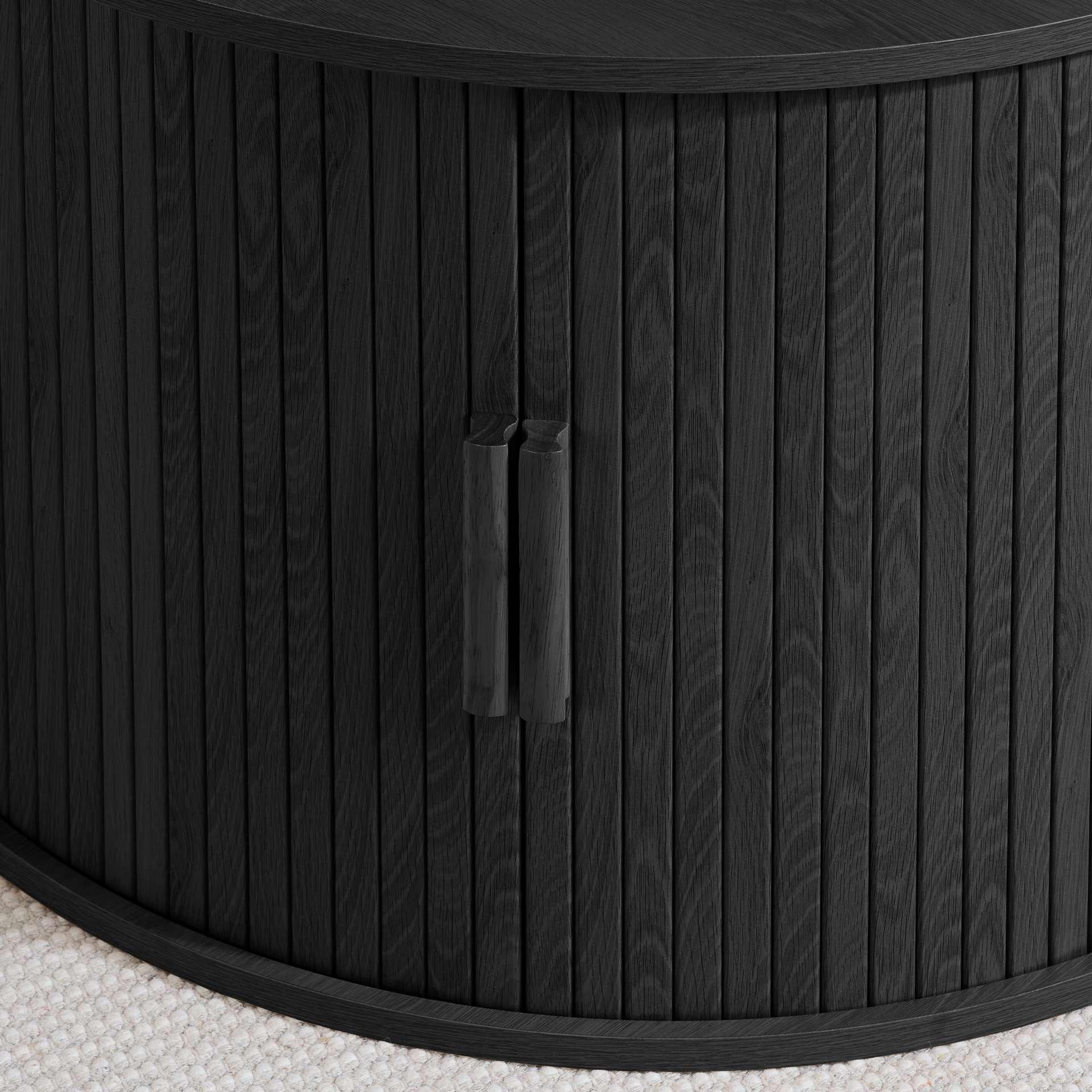 Black - Birlea - Axel Round Fluted Coffee Table with Storage - 4