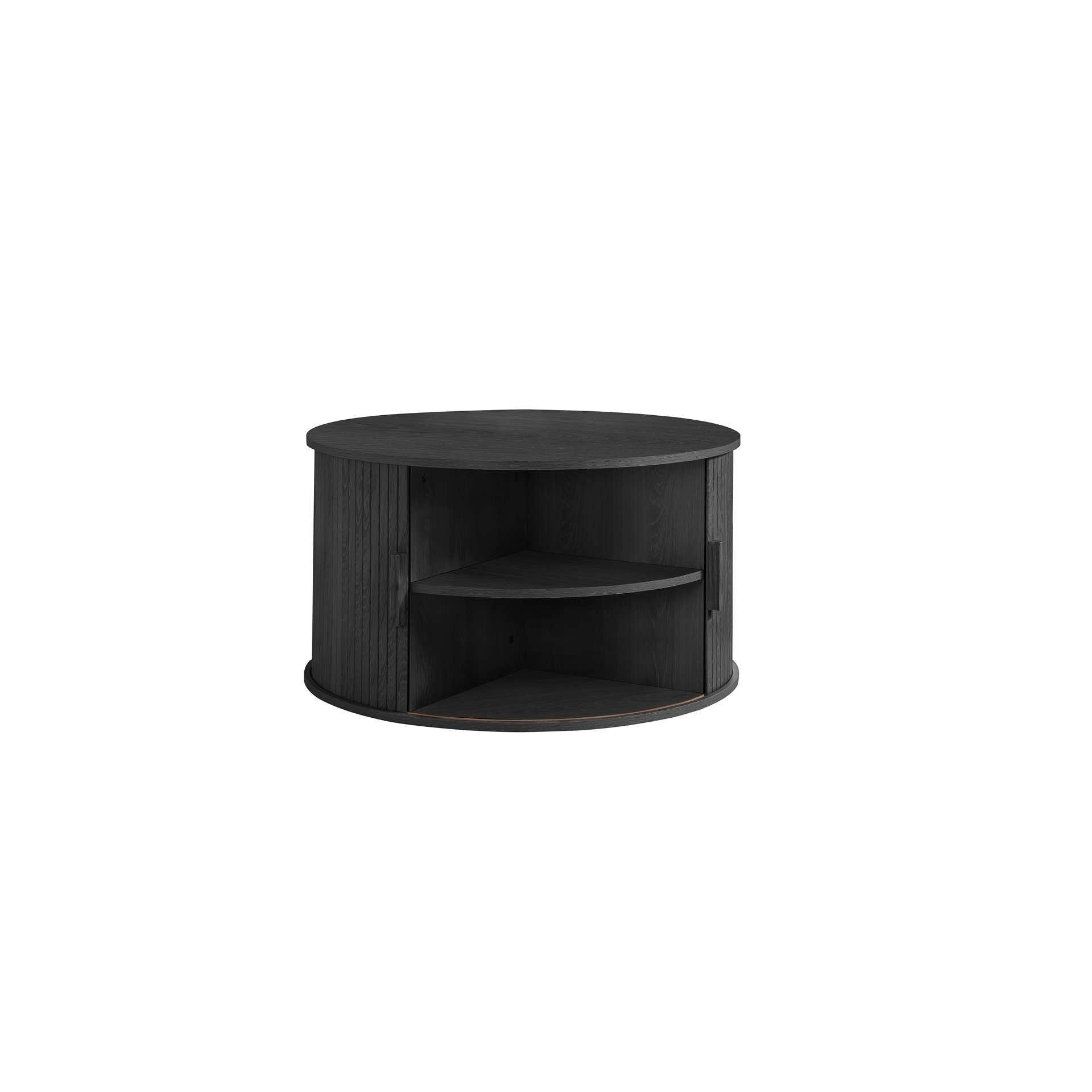 Black - Birlea - Axel Round Fluted Coffee Table with Storage - 7