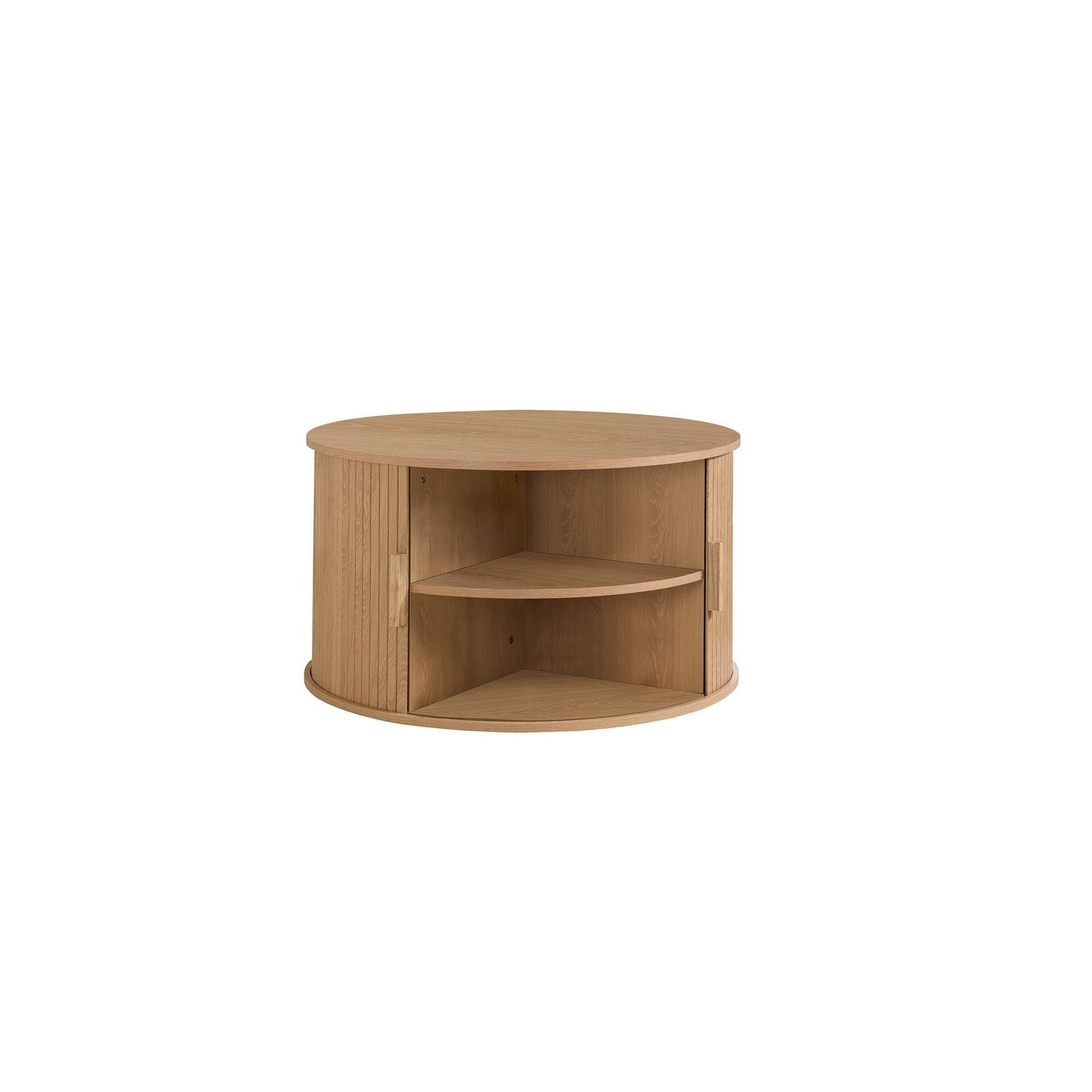 Brown - Birlea - Axel Round Fluted Coffee Table with Storage - 7